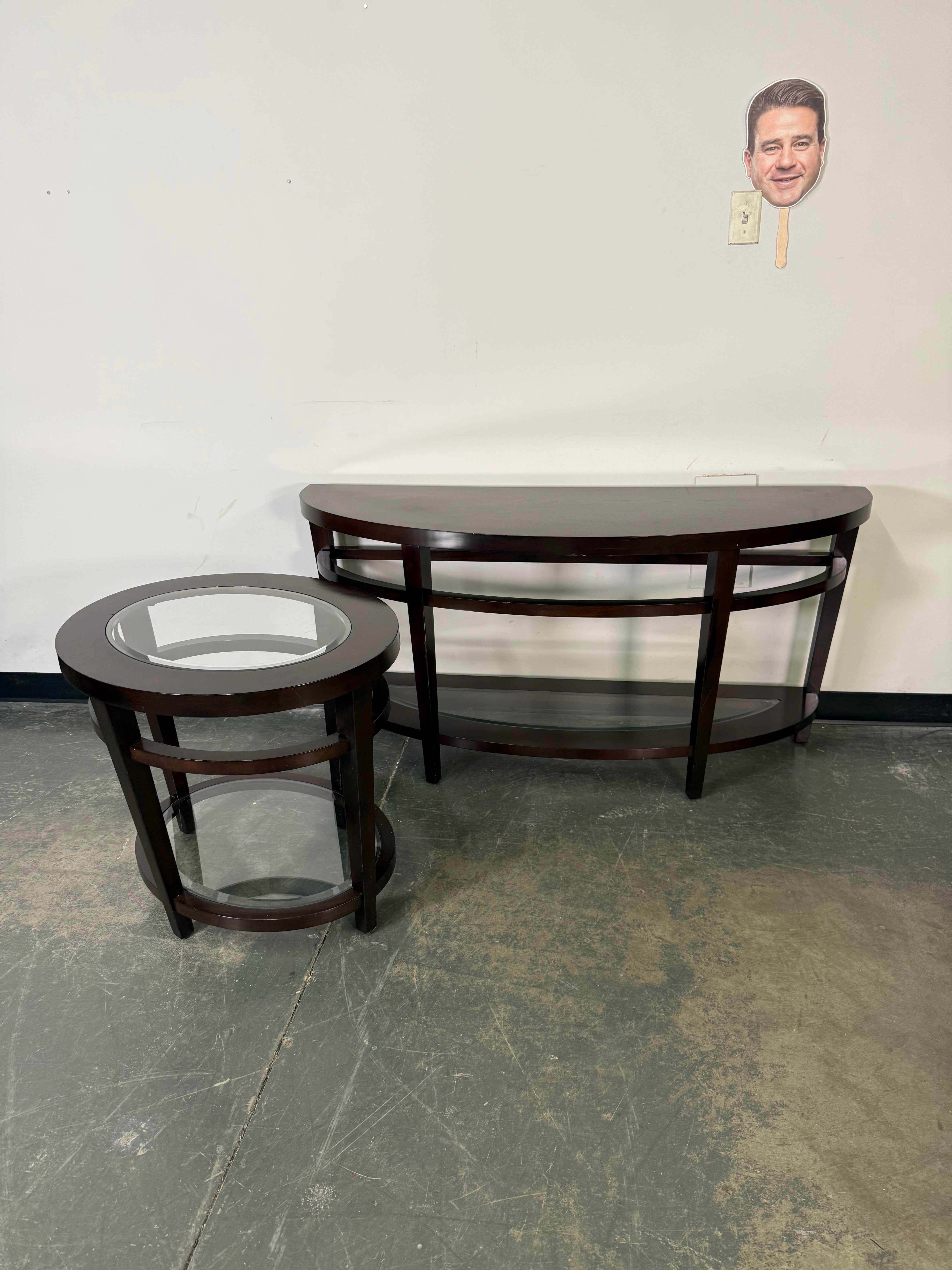 Modern Espresso Sofa & End Table Set