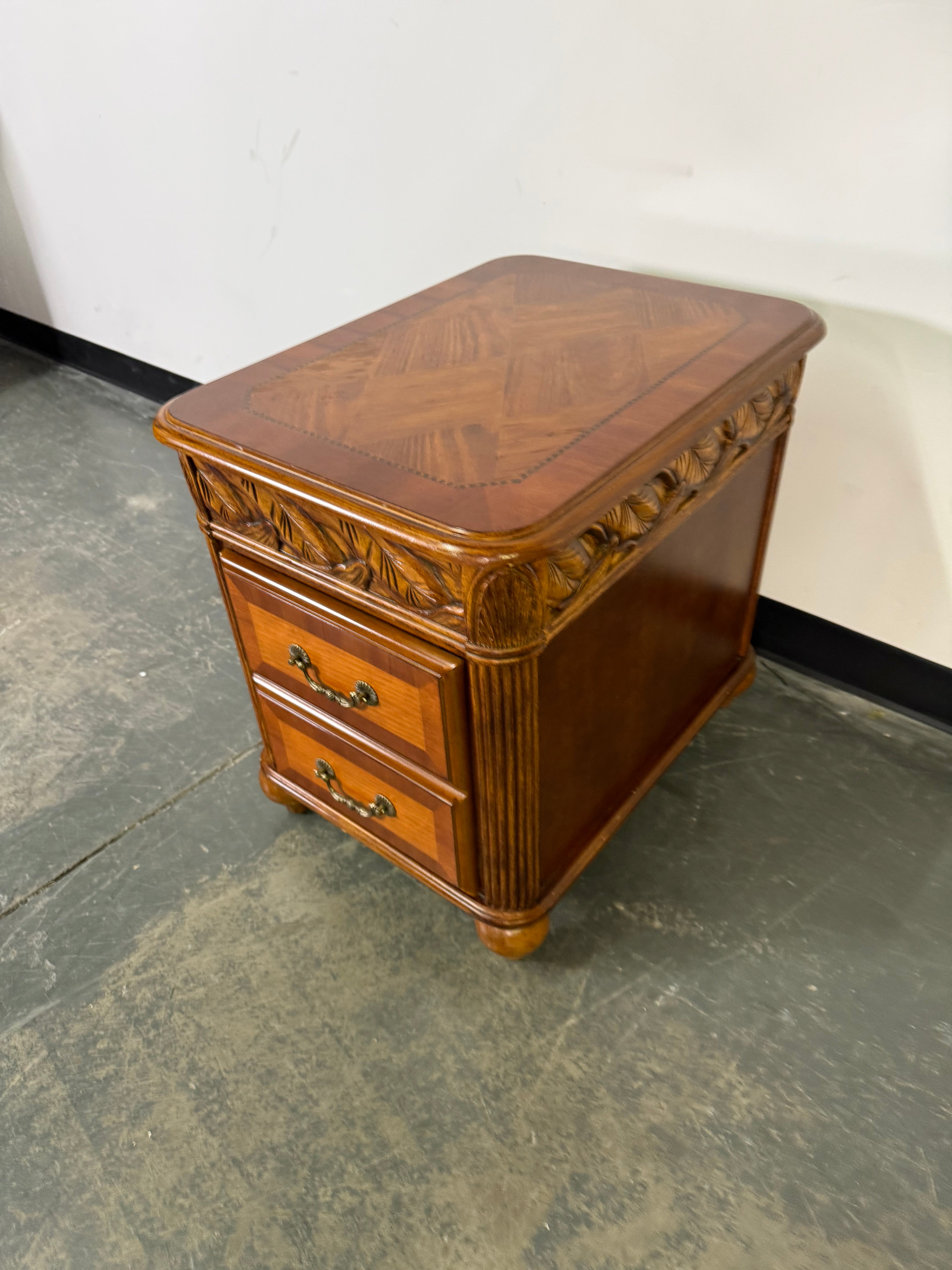 Ornately Carved Accent Cabinet / End Table