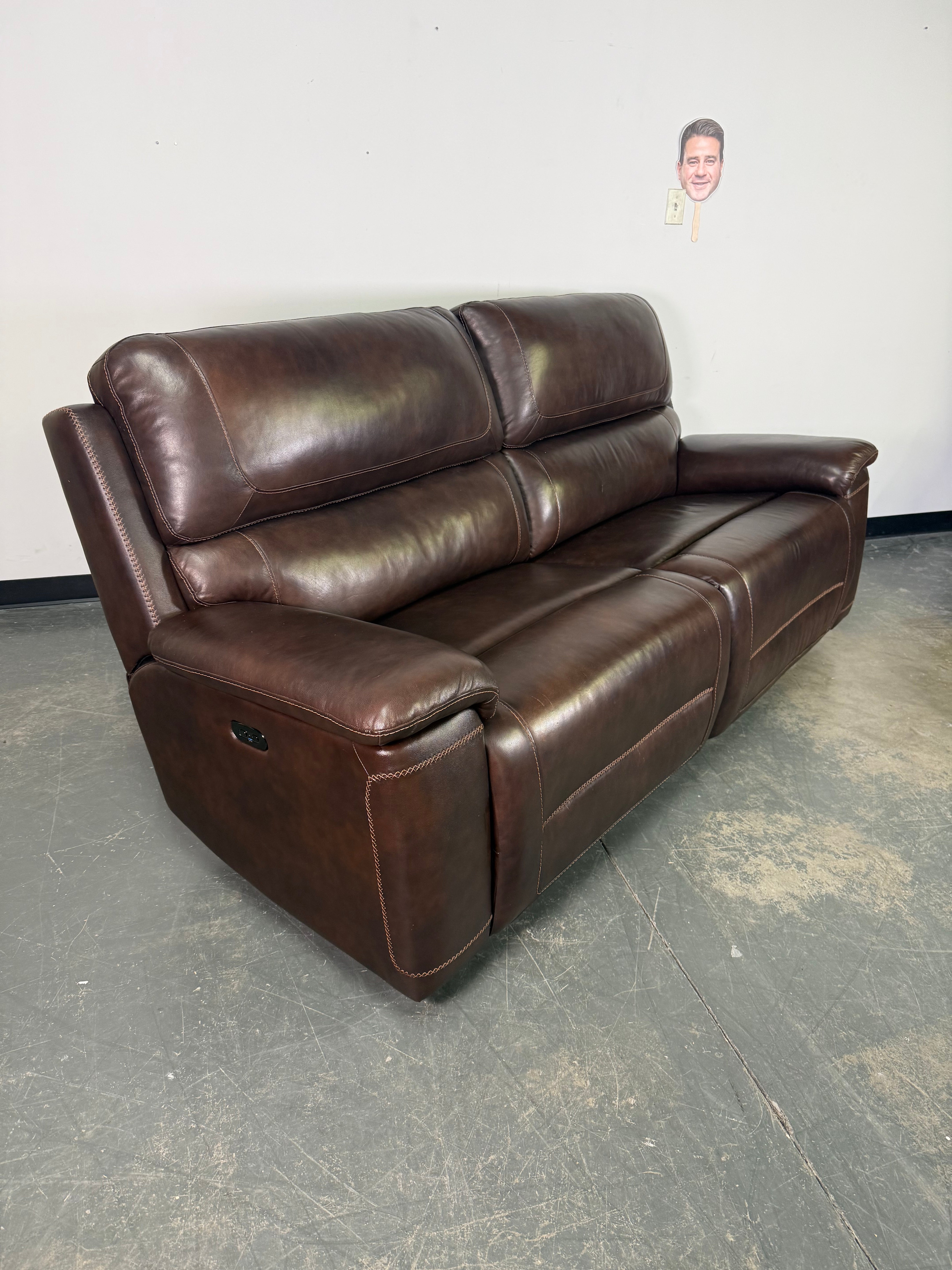 Power Reclining Leather Sofa