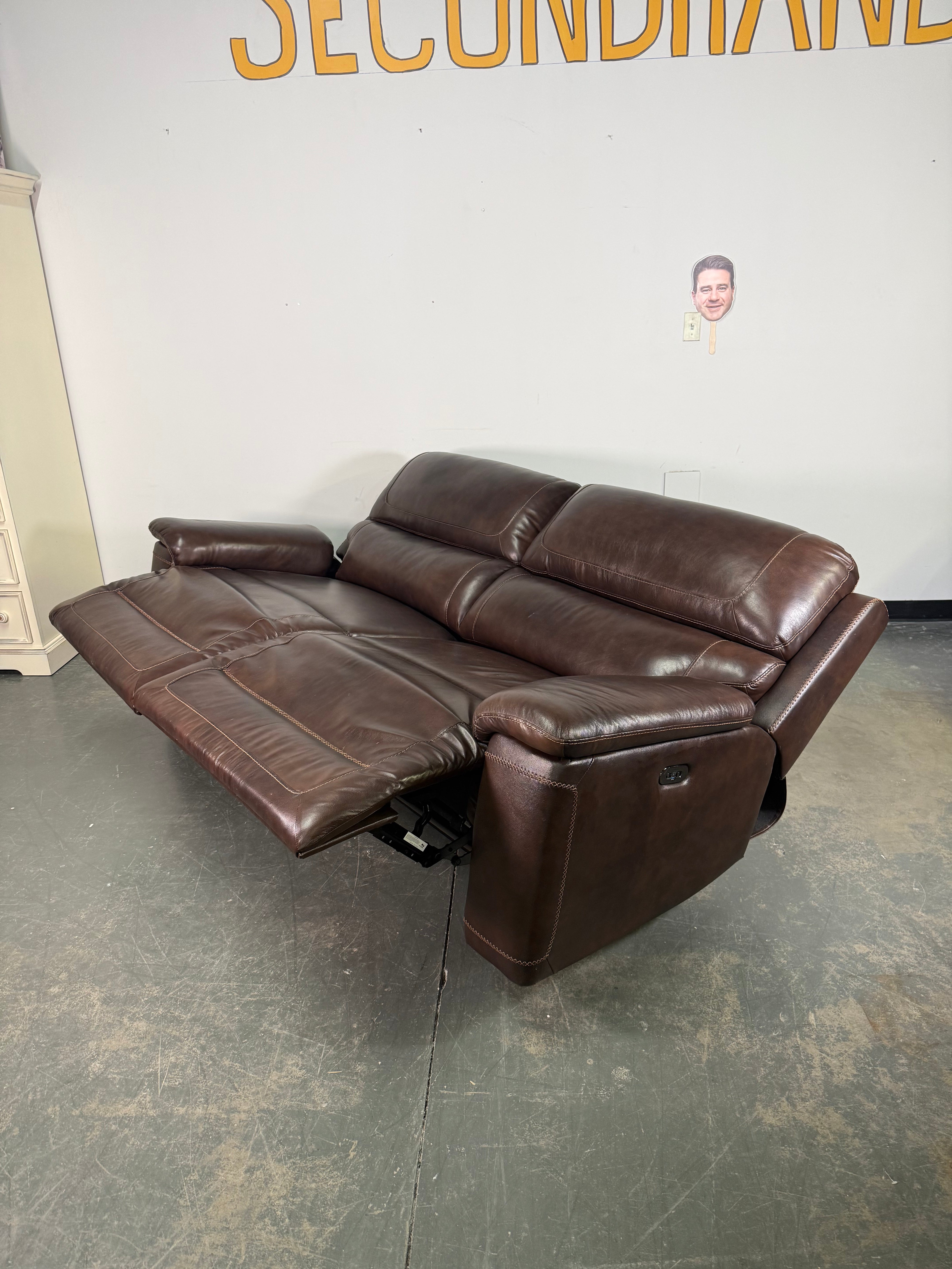 Power Reclining Leather Sofa