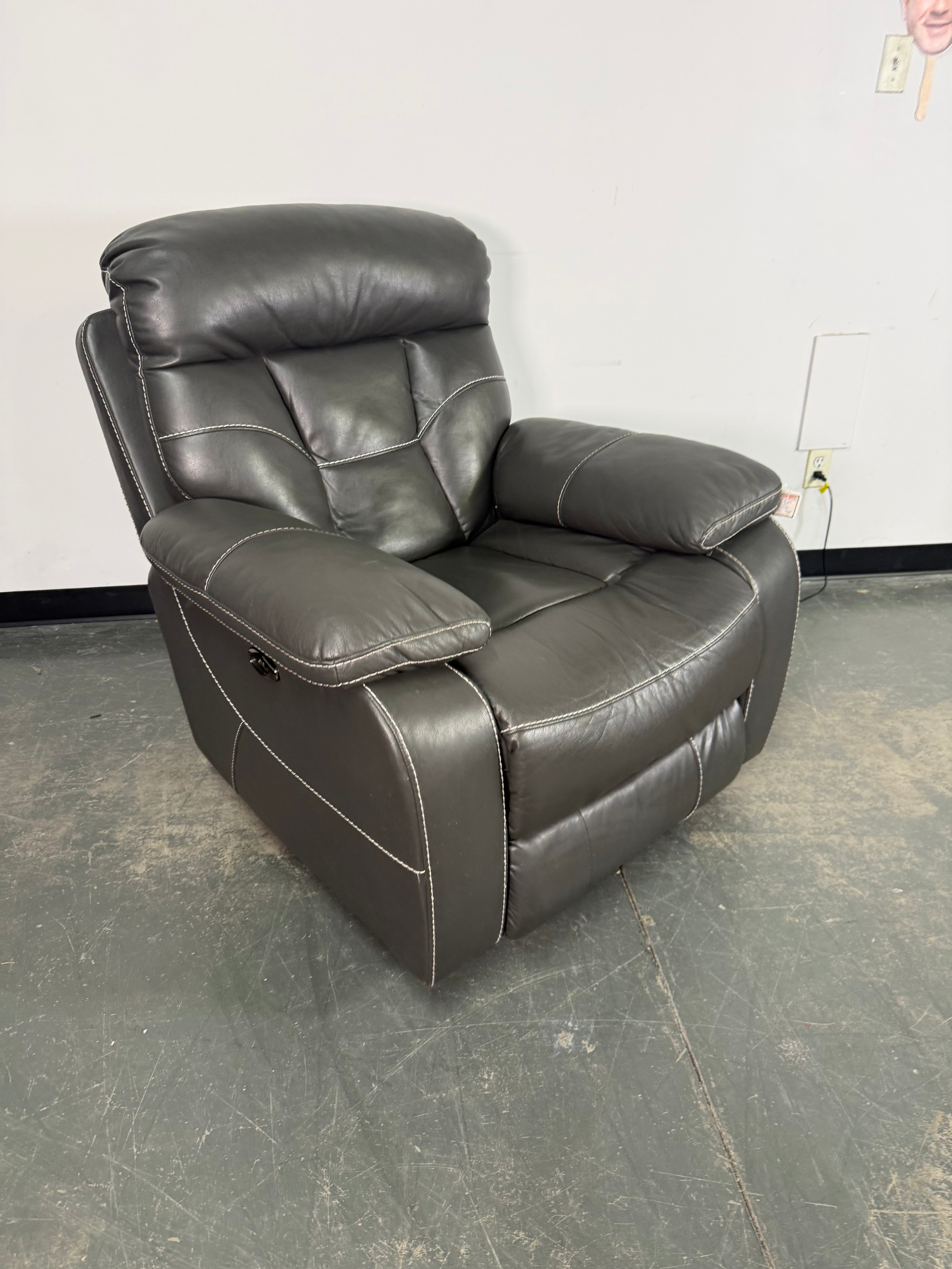 Grey Power Rocker Recliner with USB Charging Port