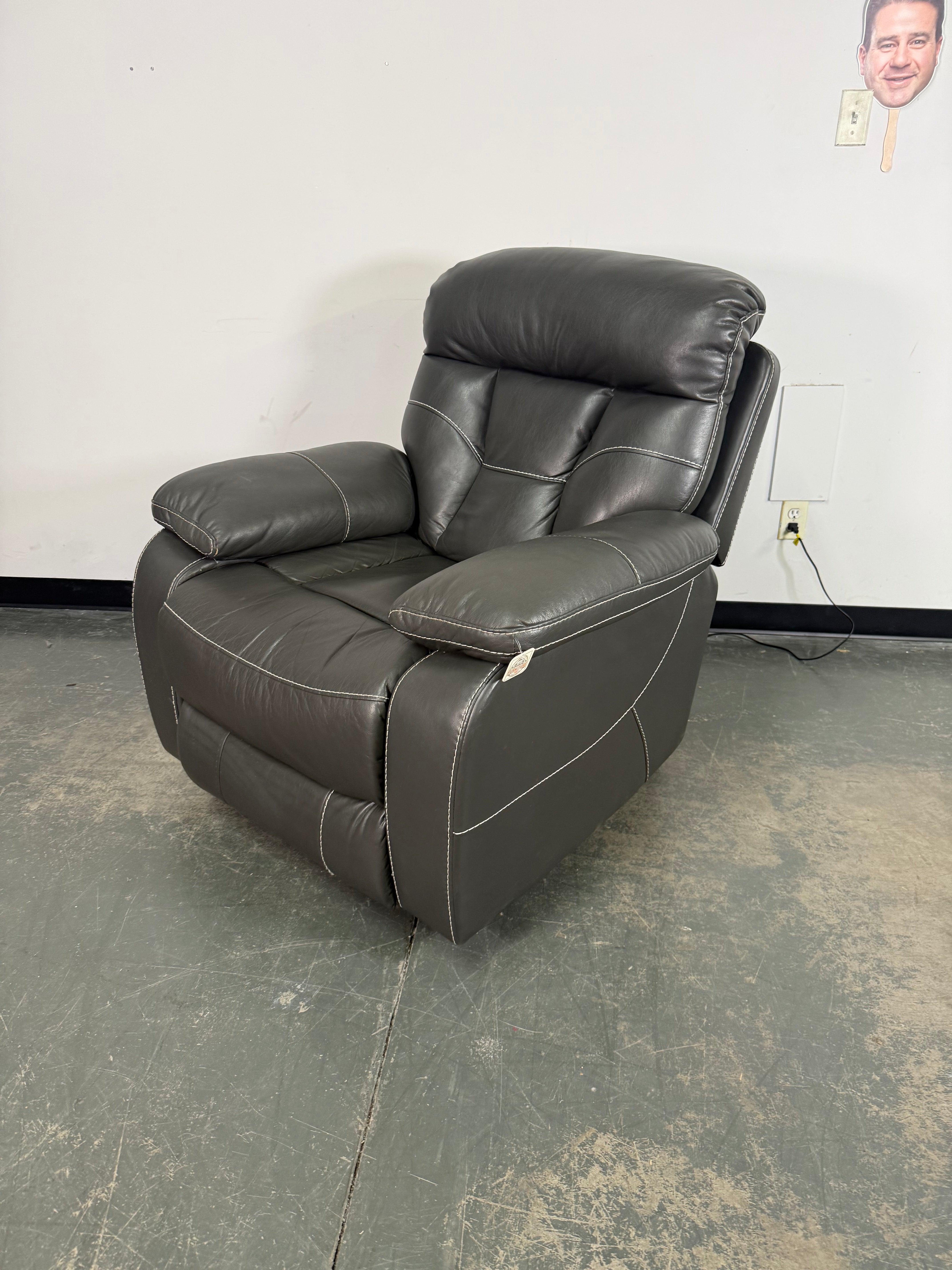 Grey Power Rocker Recliner with USB Charging Port