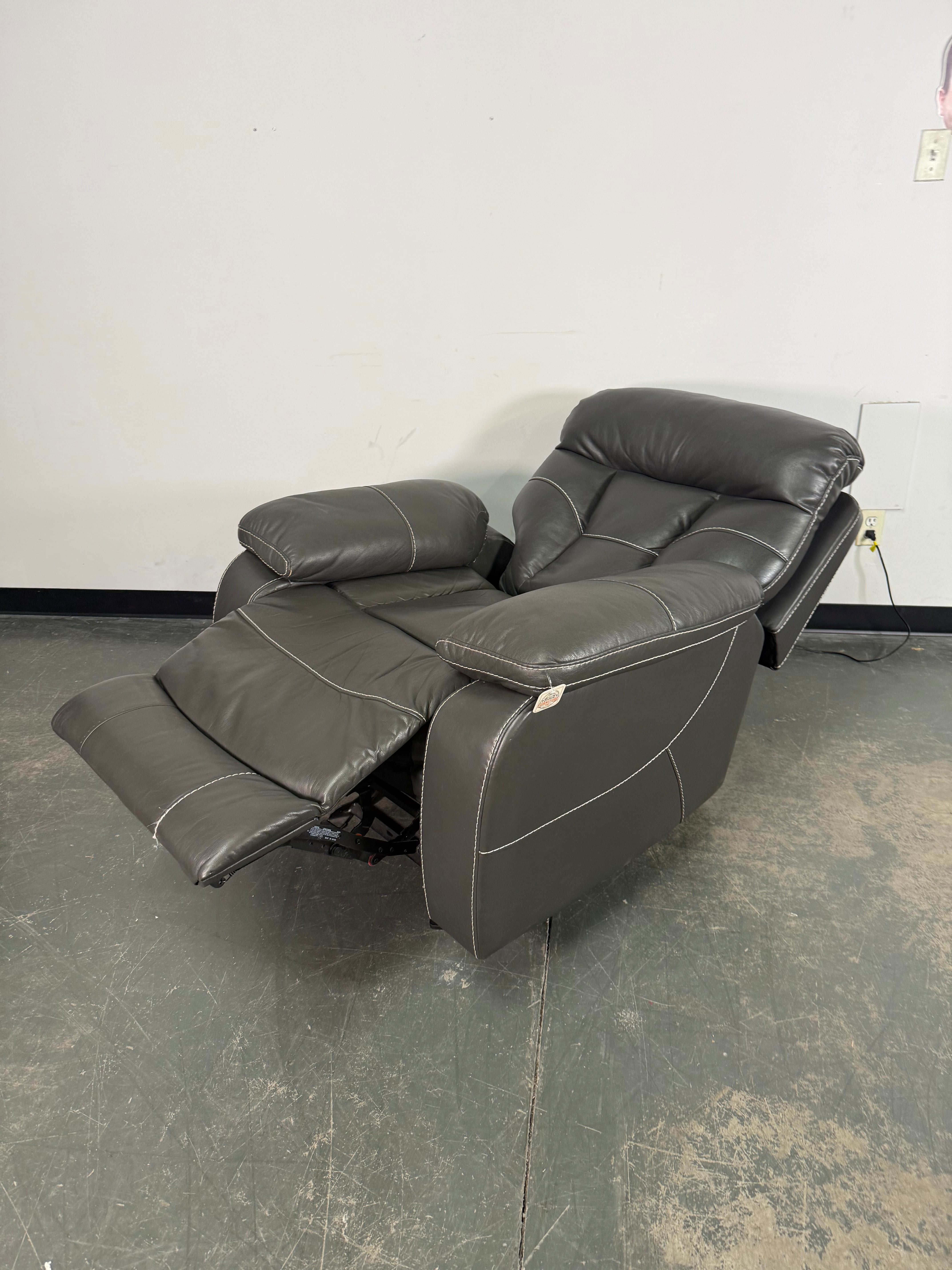 Grey Power Rocker Recliner with USB Charging Port