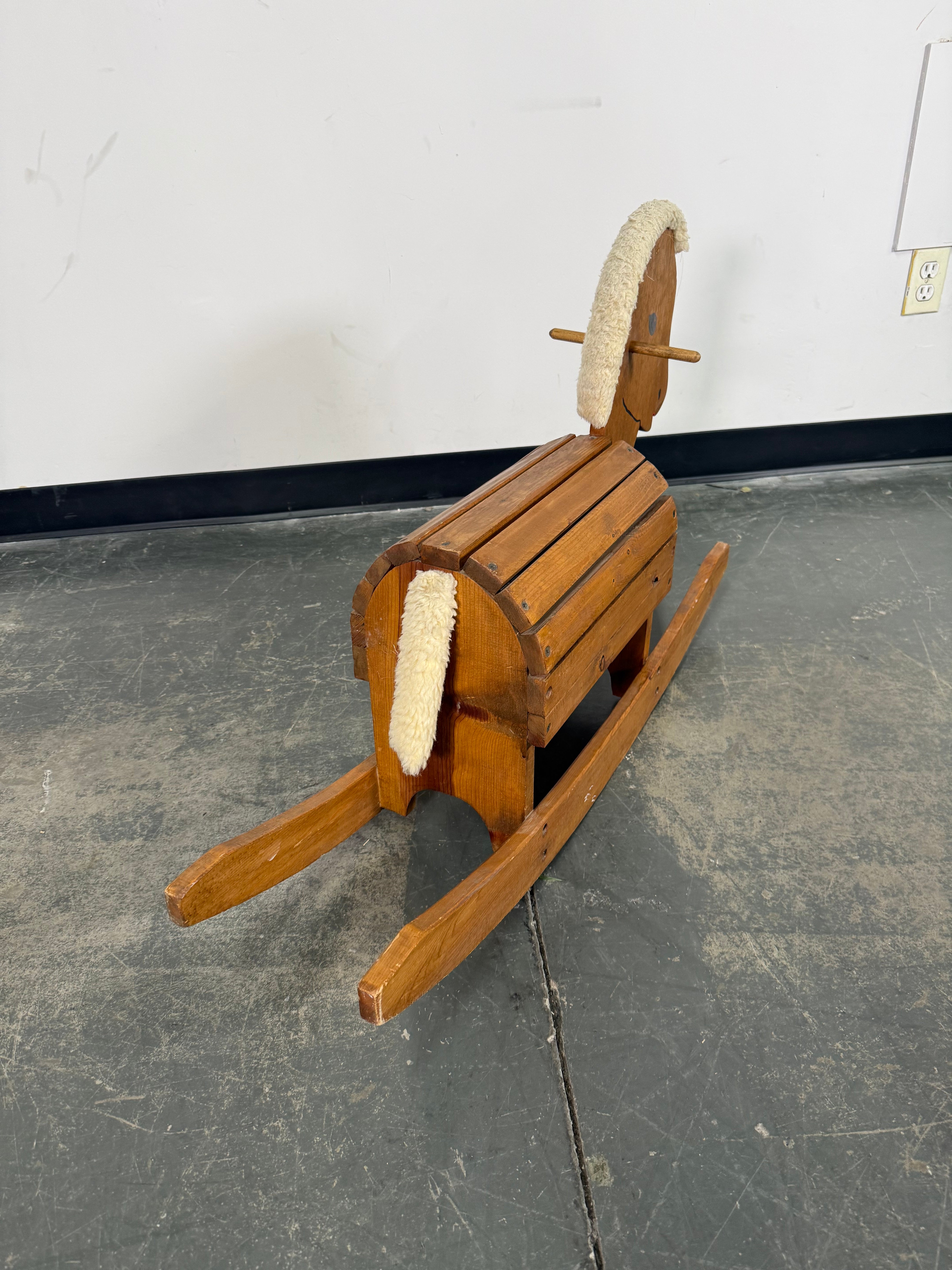 Vintage Wooden Rocking Horse