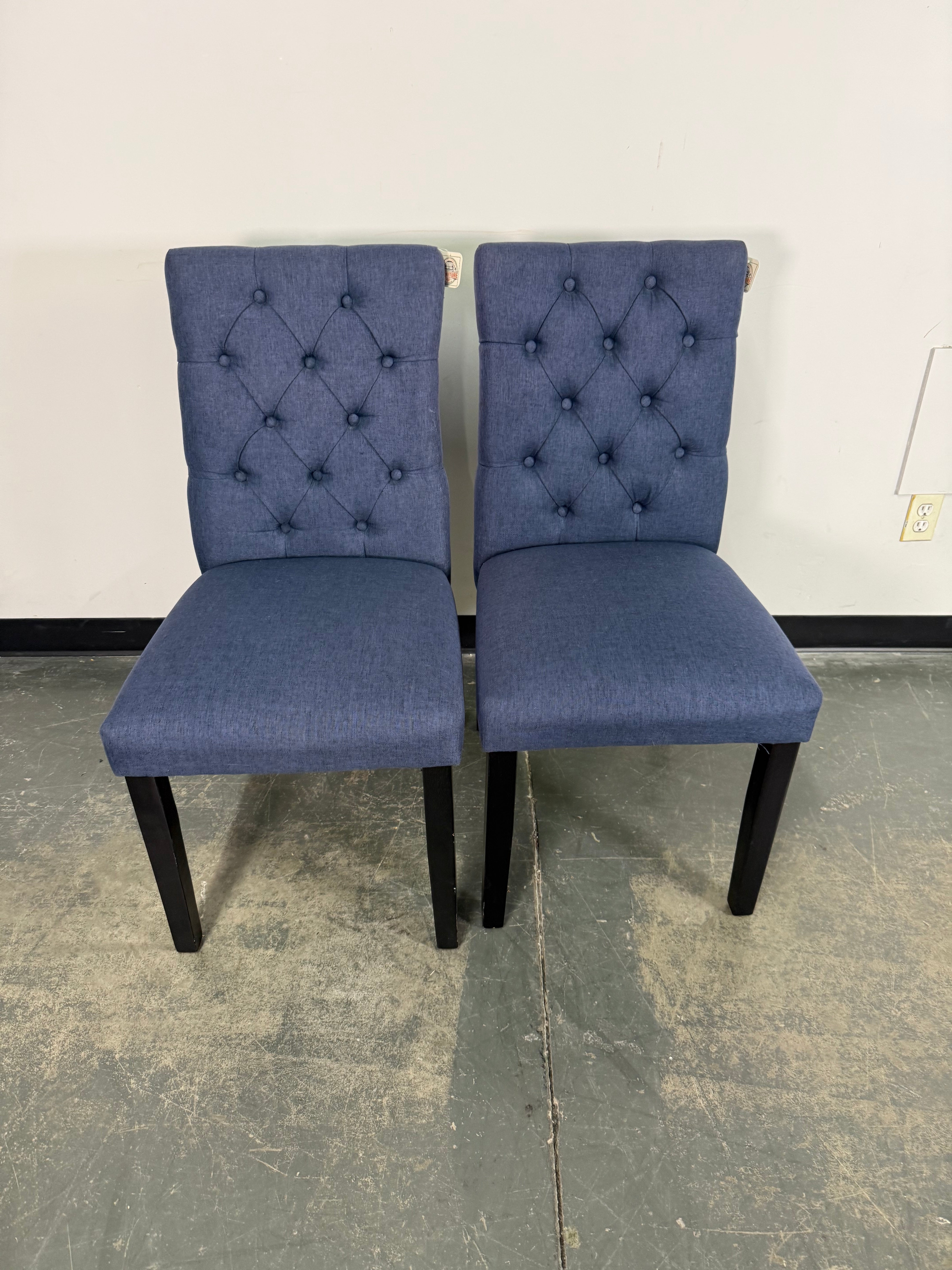 Blue Tufted Dining Chair