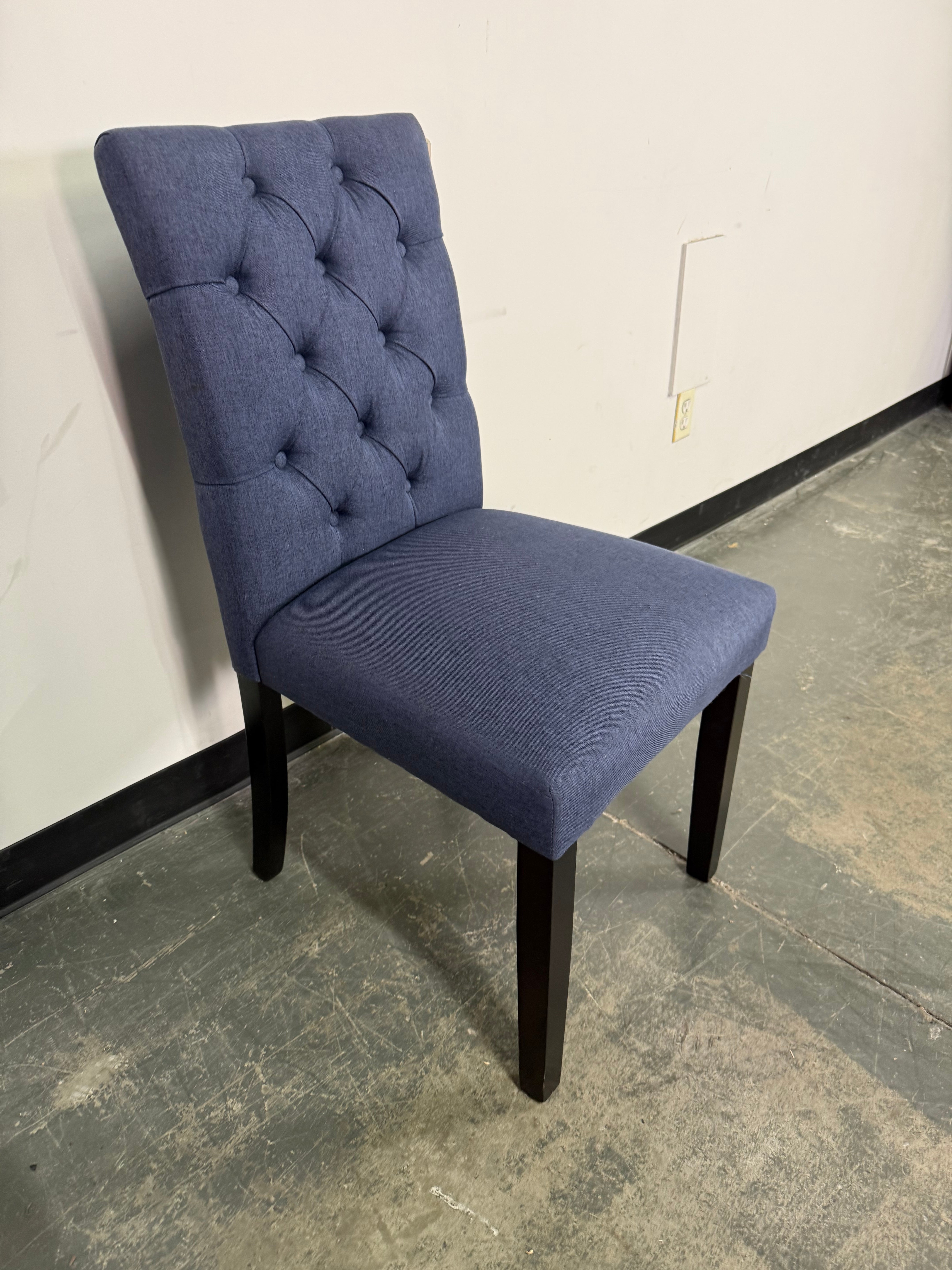 Blue Tufted Dining Chair