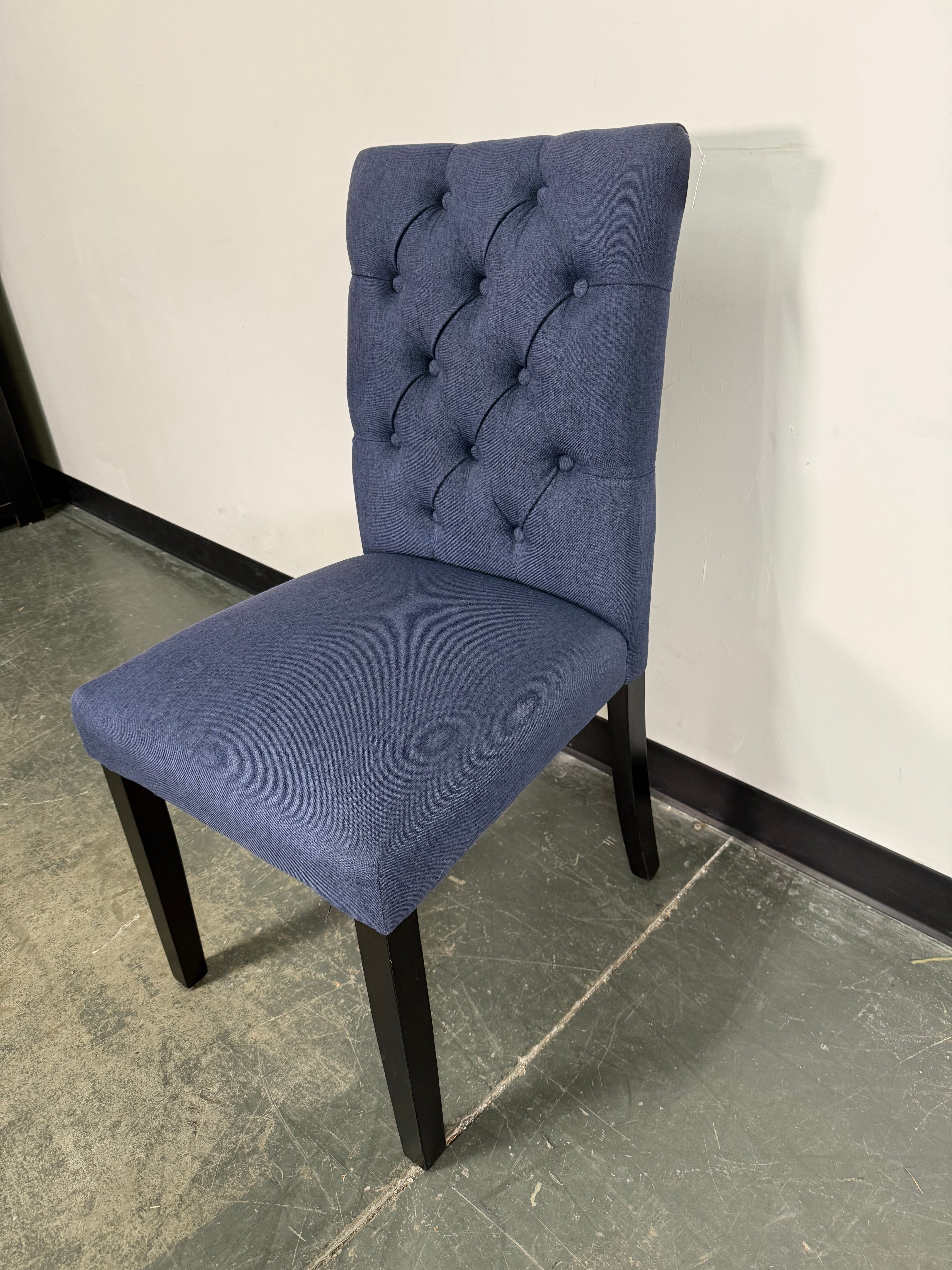 Blue Tufted Dining Chair