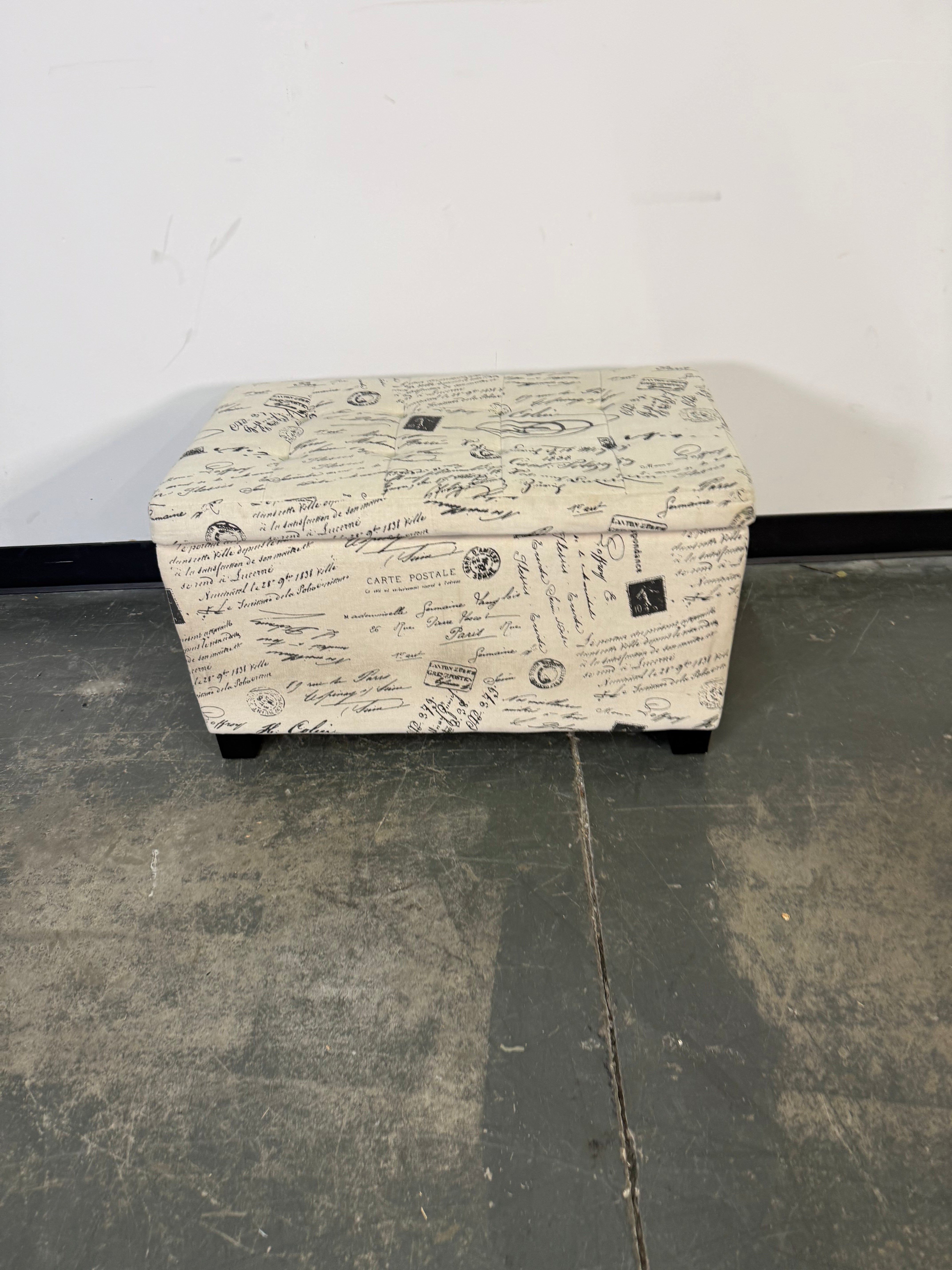 Paris Script Storage Bench Ottoman