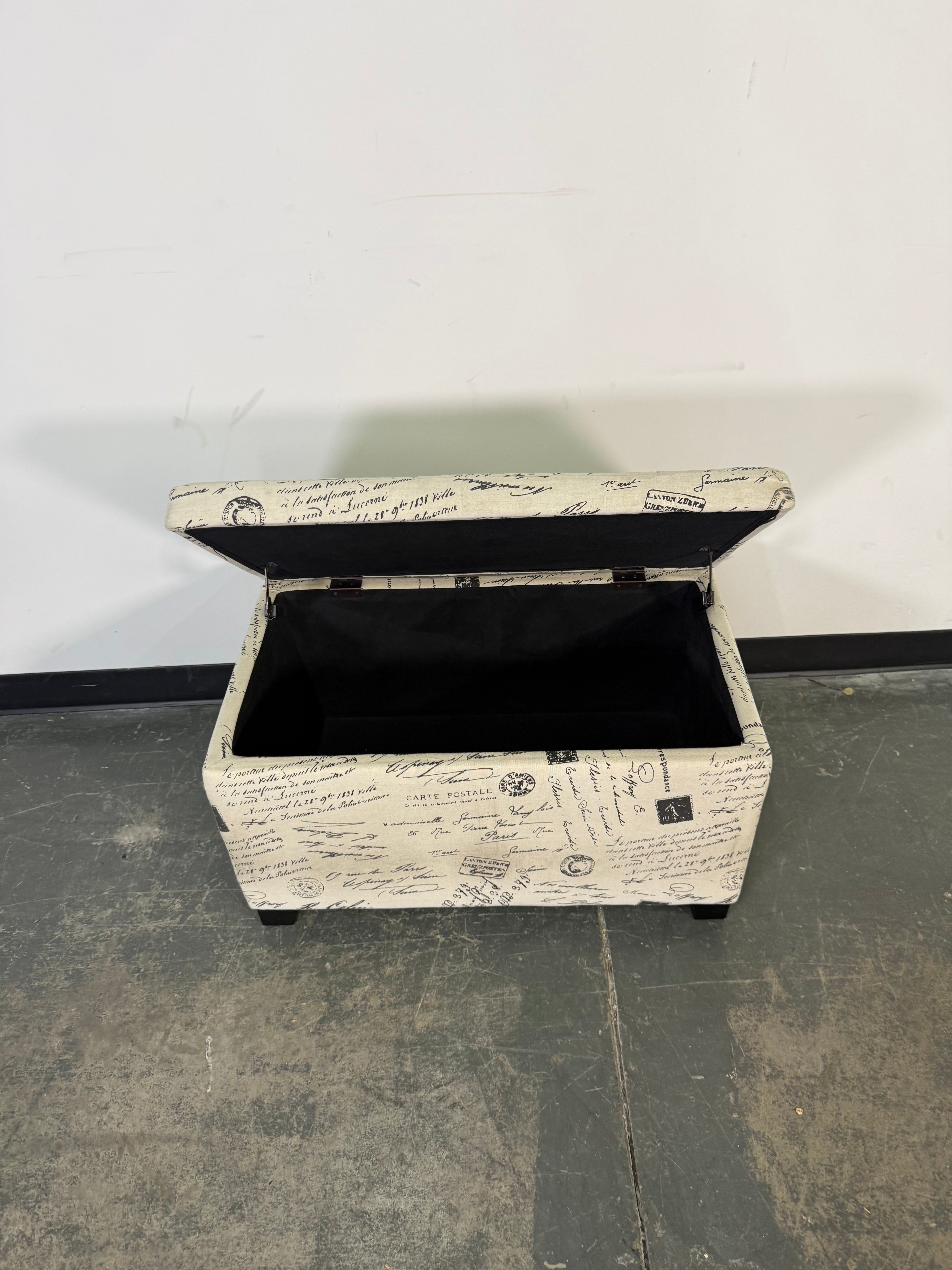 Paris Script Storage Bench Ottoman