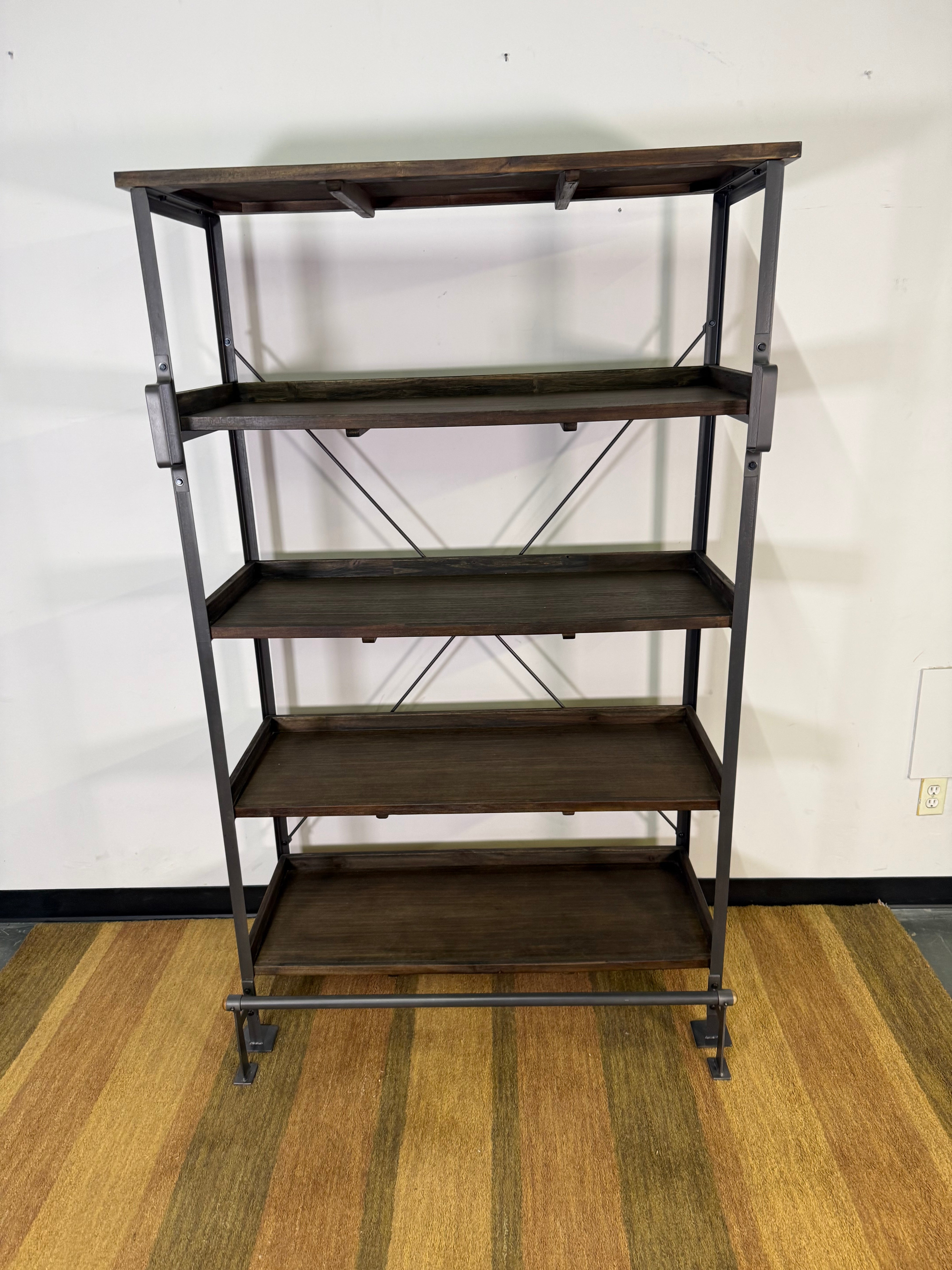 Industrial Modern 5-Tier Bookshelf