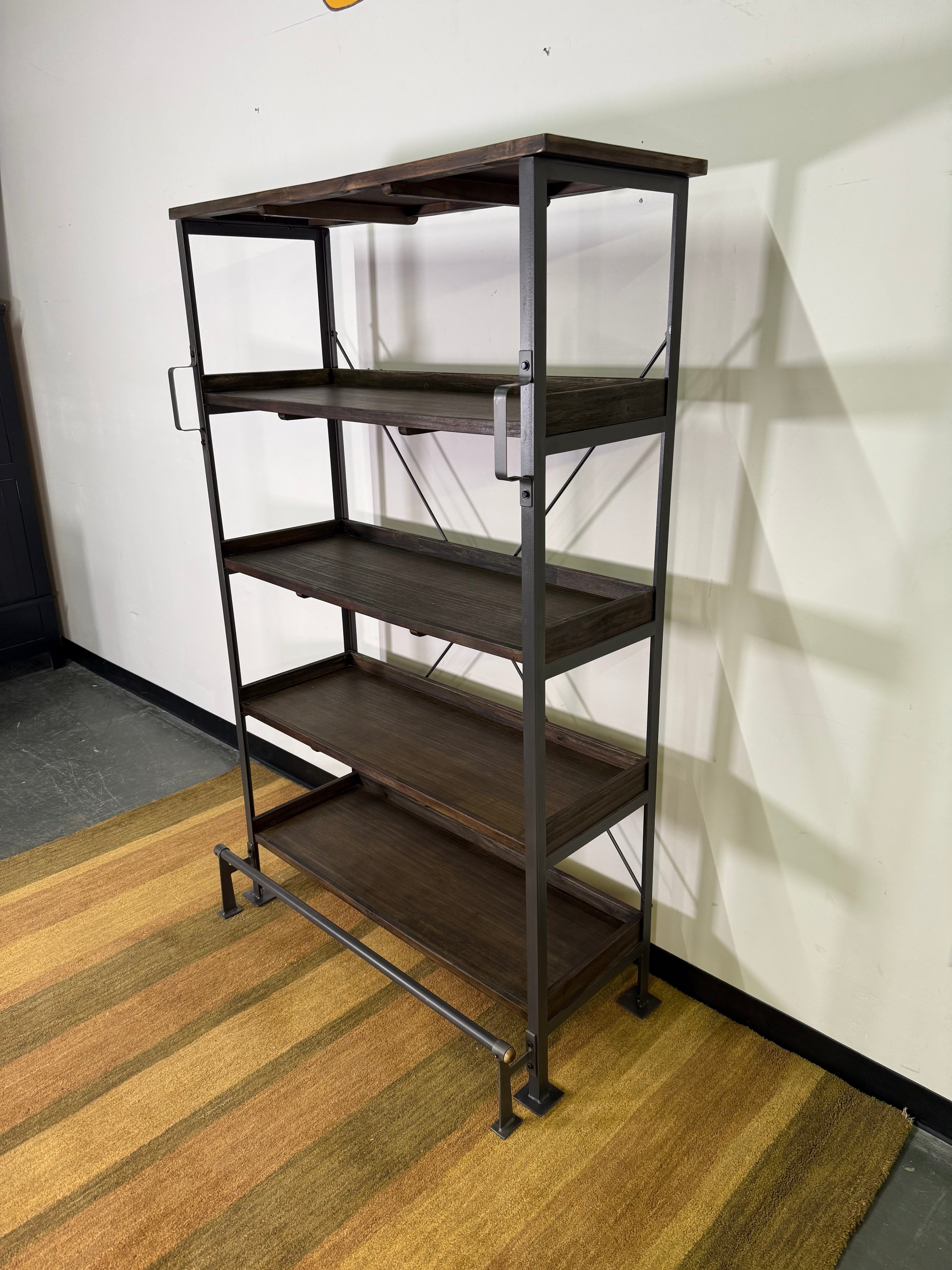 Industrial Modern 5-Tier Bookshelf