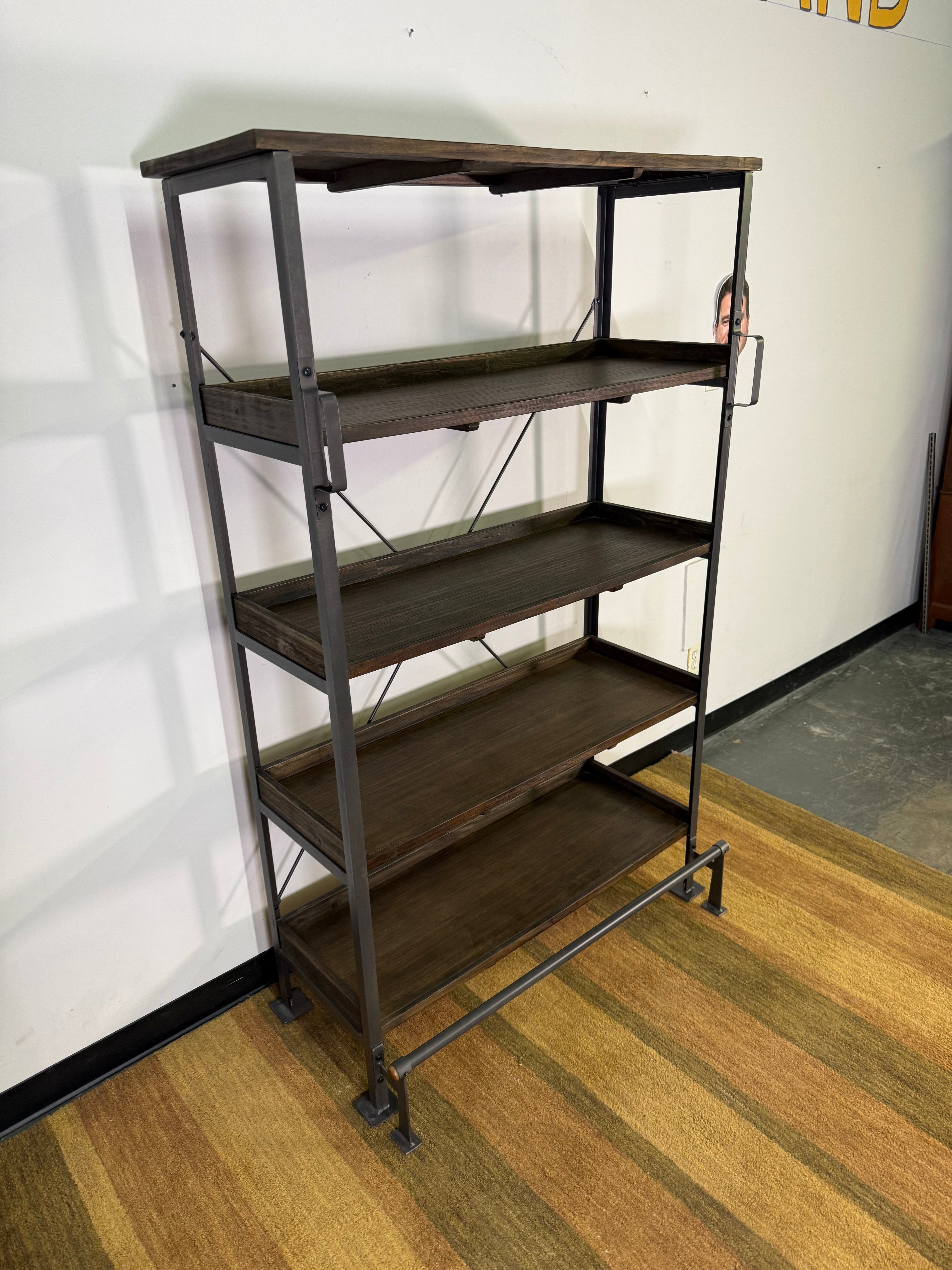Industrial Modern 5-Tier Bookshelf