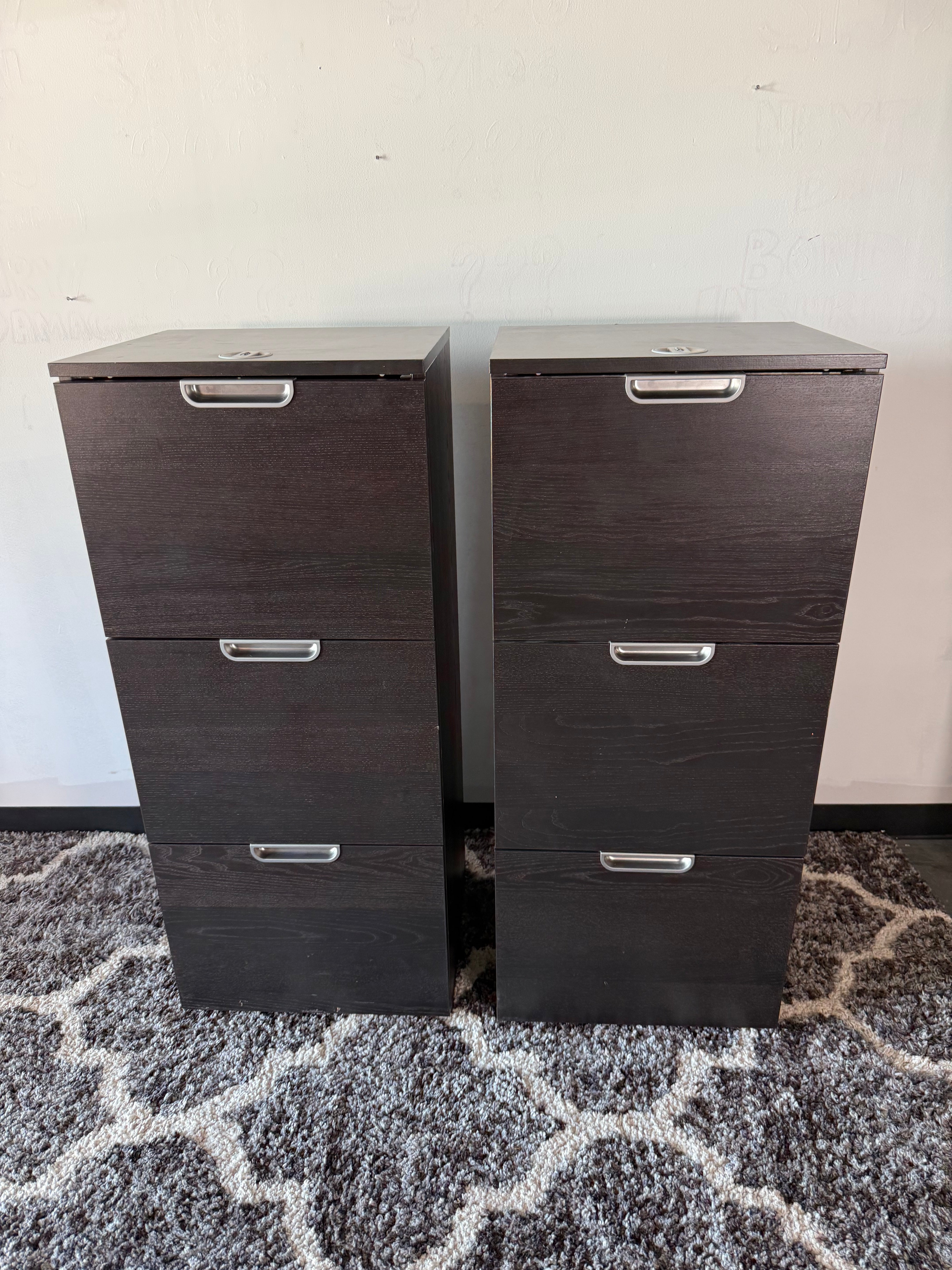 Locking Espresso File Cabinets&nbsp;