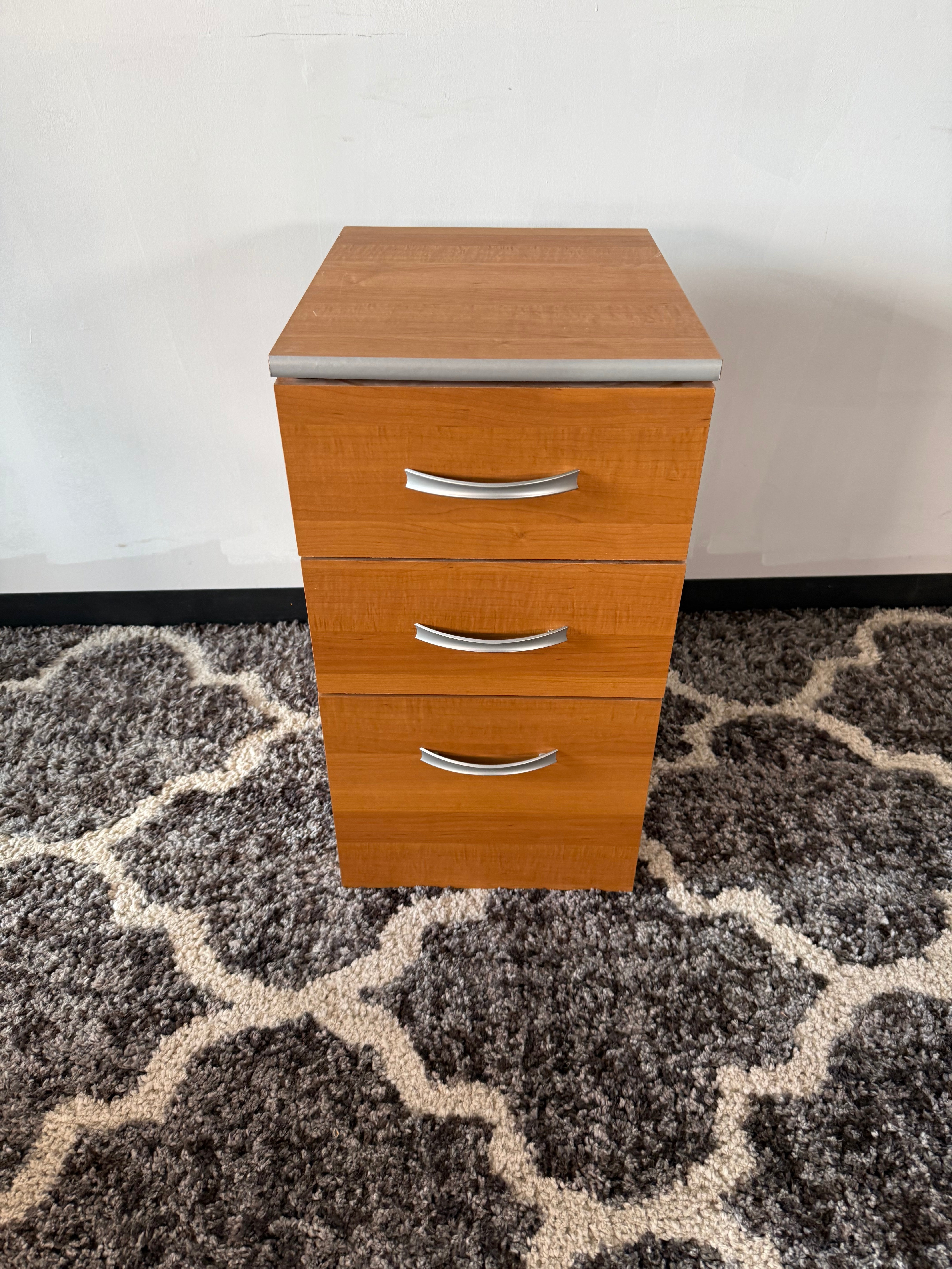 Wood 3-Drawer Office Pedestal