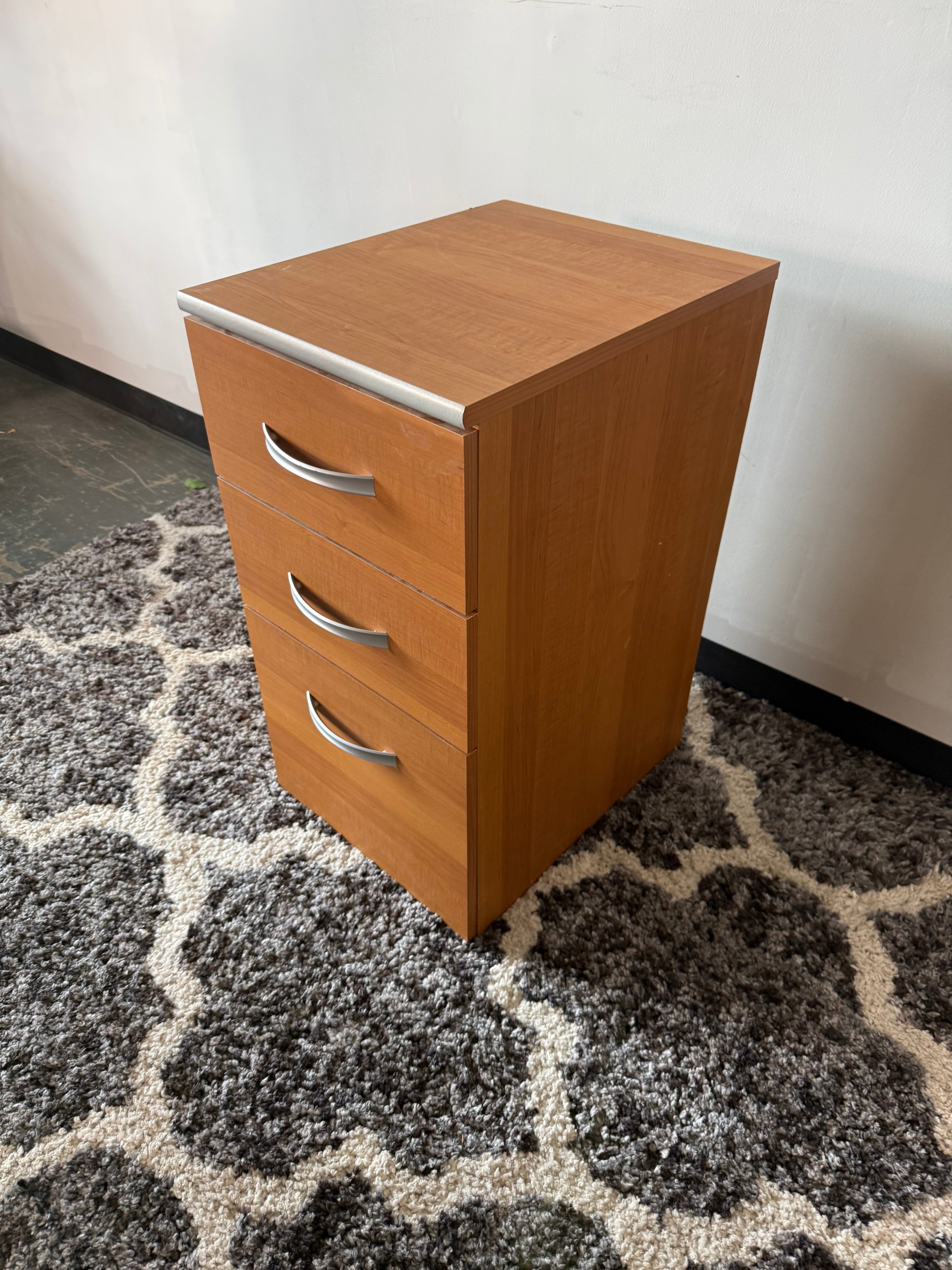 Wood 3-Drawer Office Pedestal