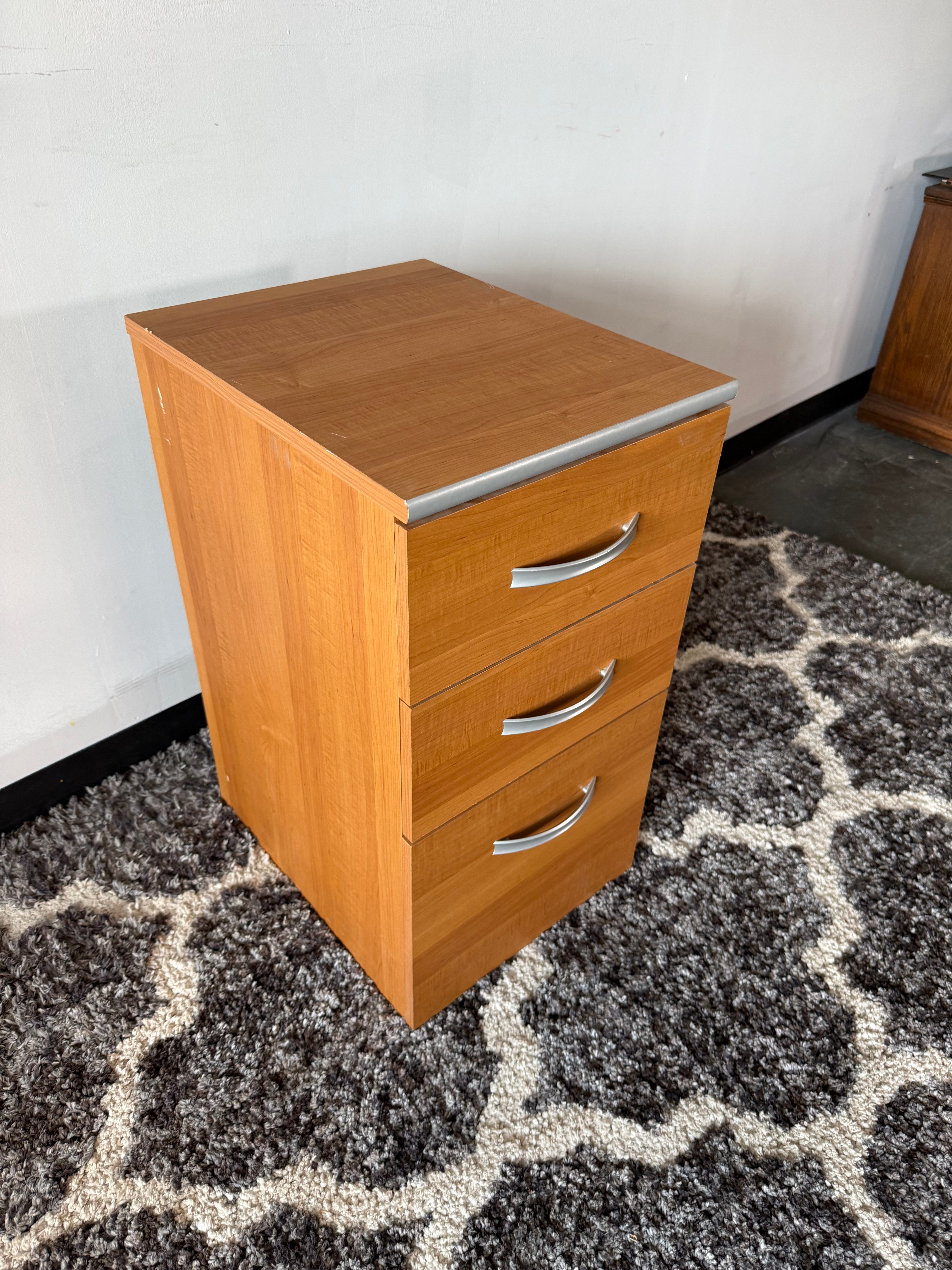 Wood 3-Drawer Office Pedestal