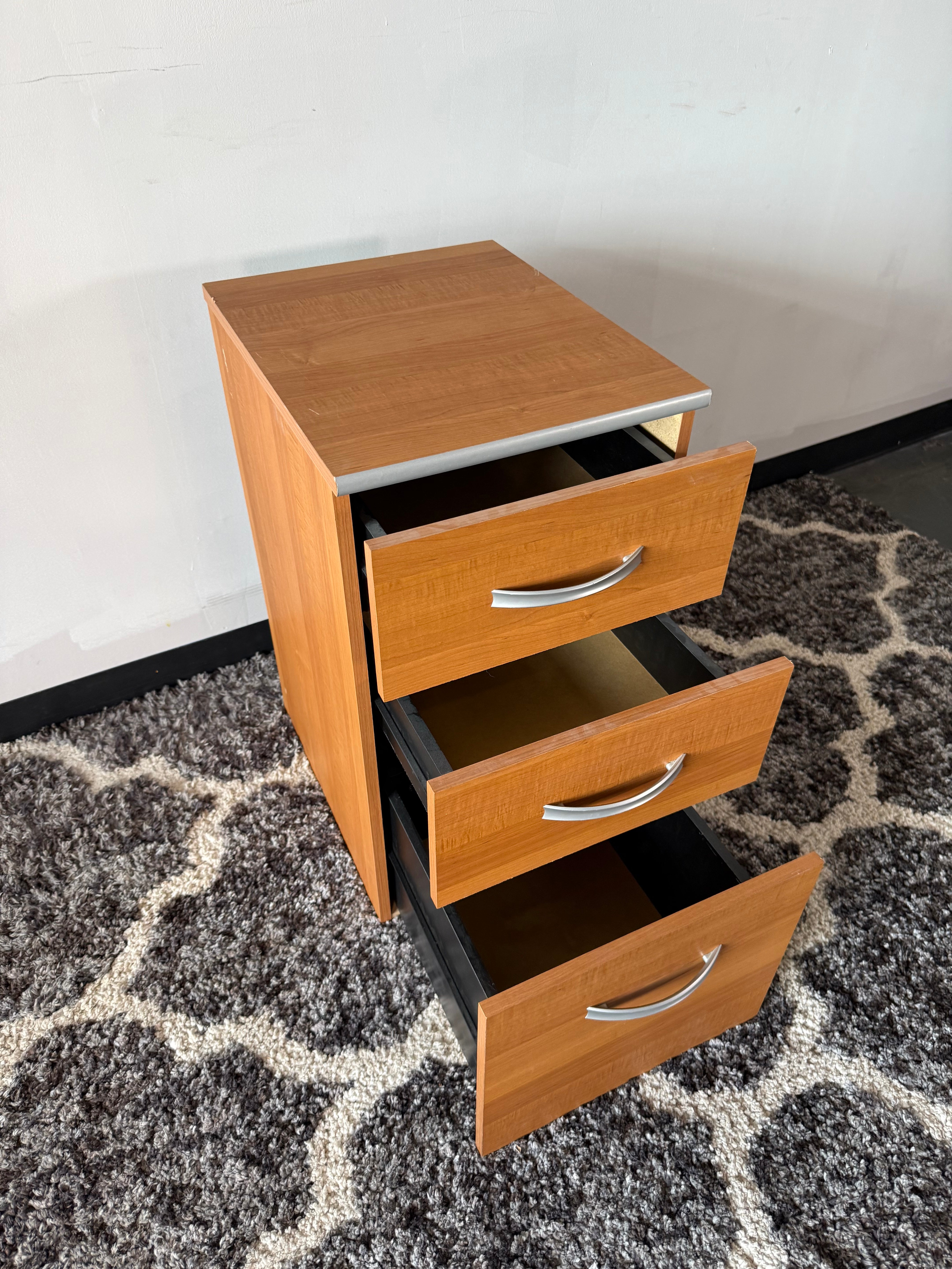 Wood 3-Drawer Office Pedestal