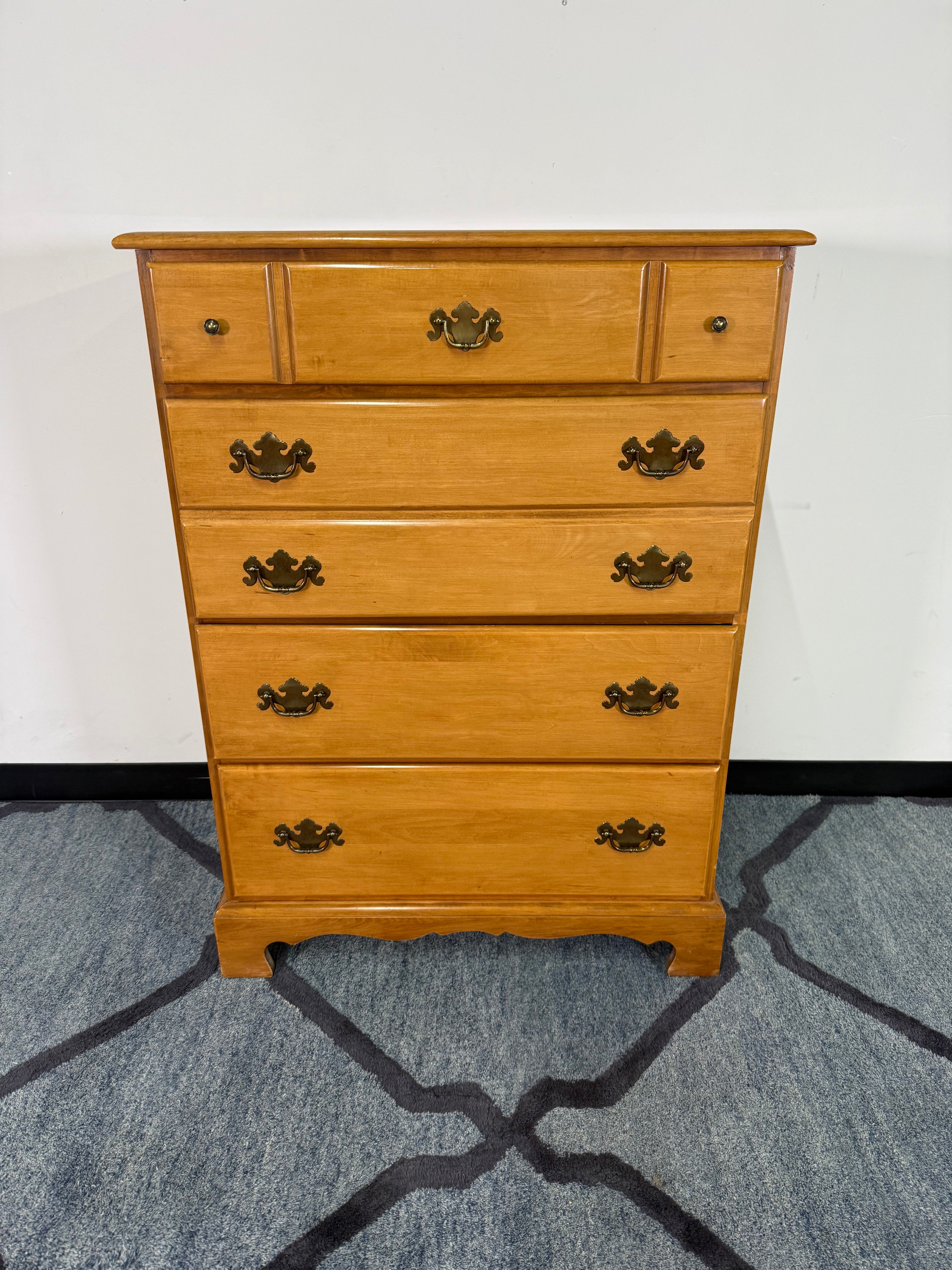 Vintage Solid Maple Chest of Drawers