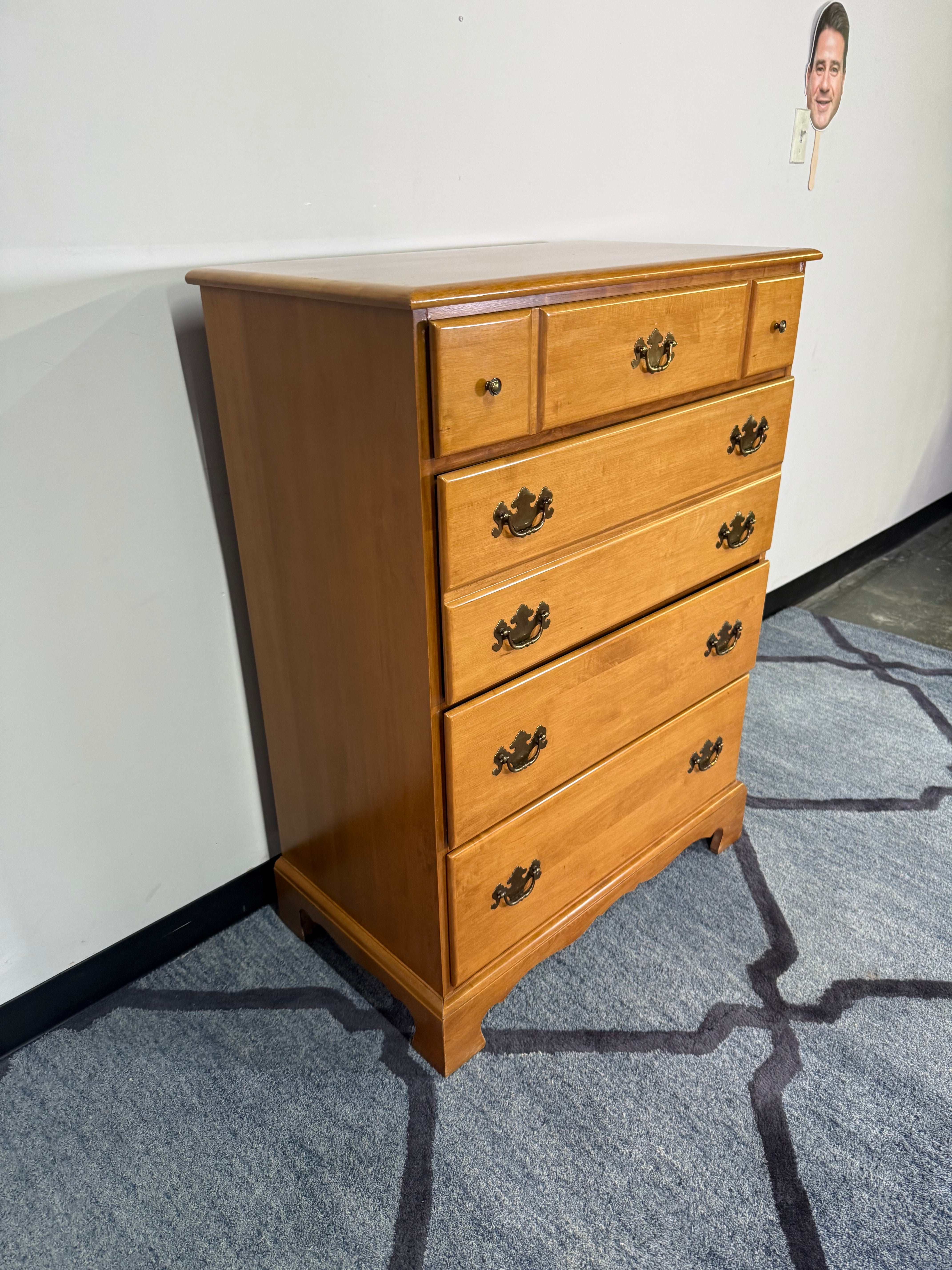 Vintage Solid Maple Chest of Drawers