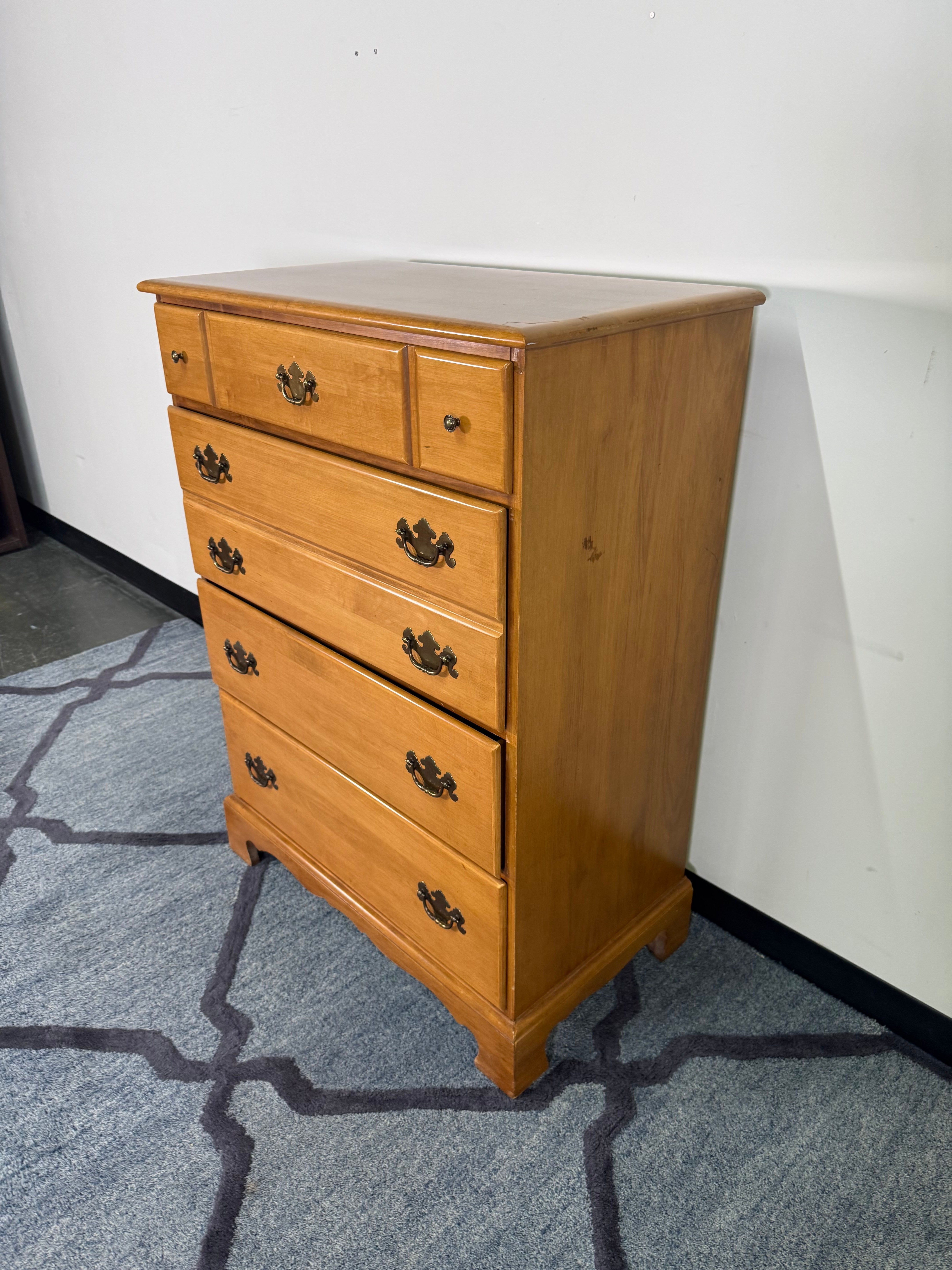 Vintage Solid Maple Chest of Drawers