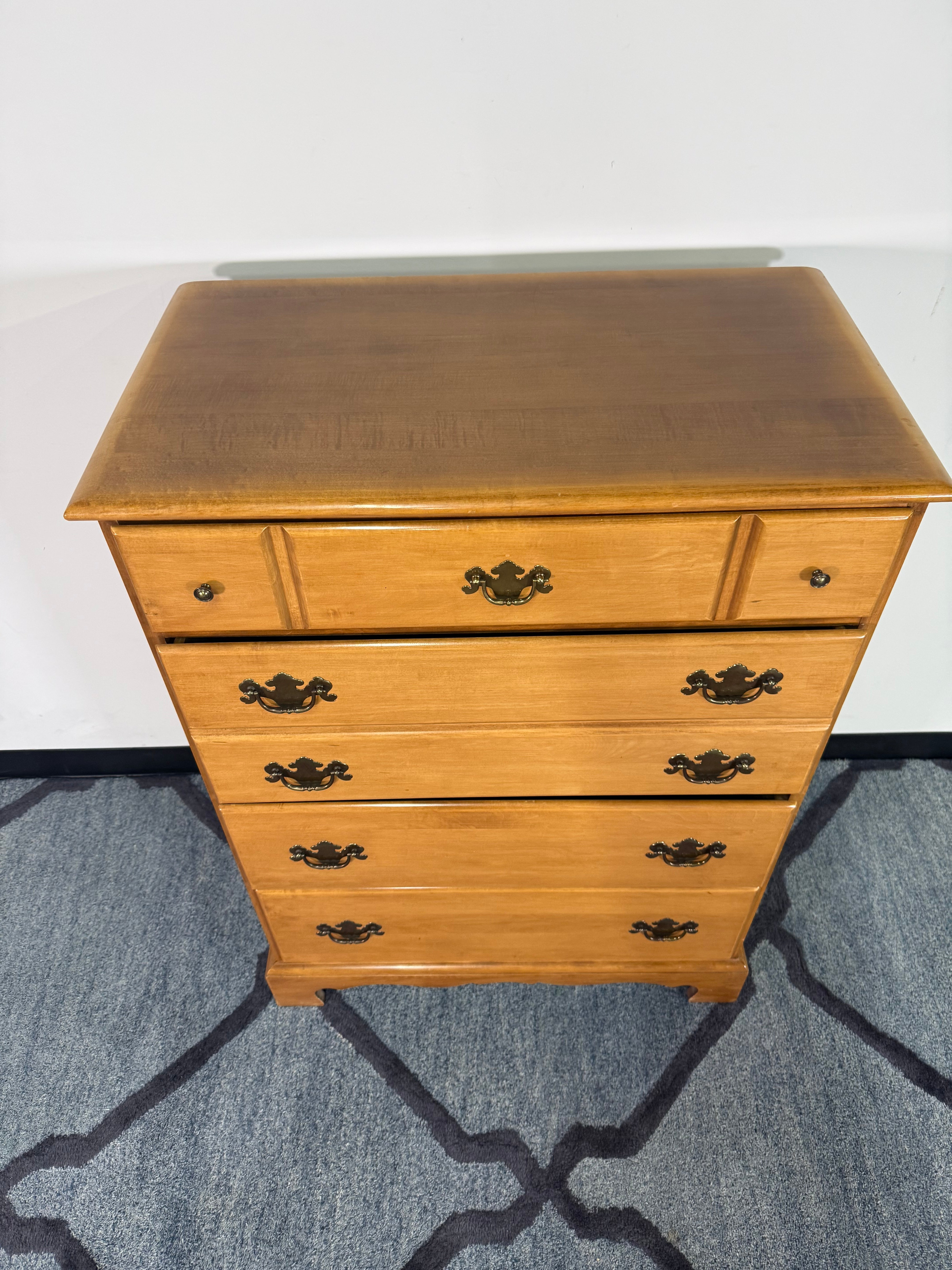 Vintage Solid Maple Chest of Drawers