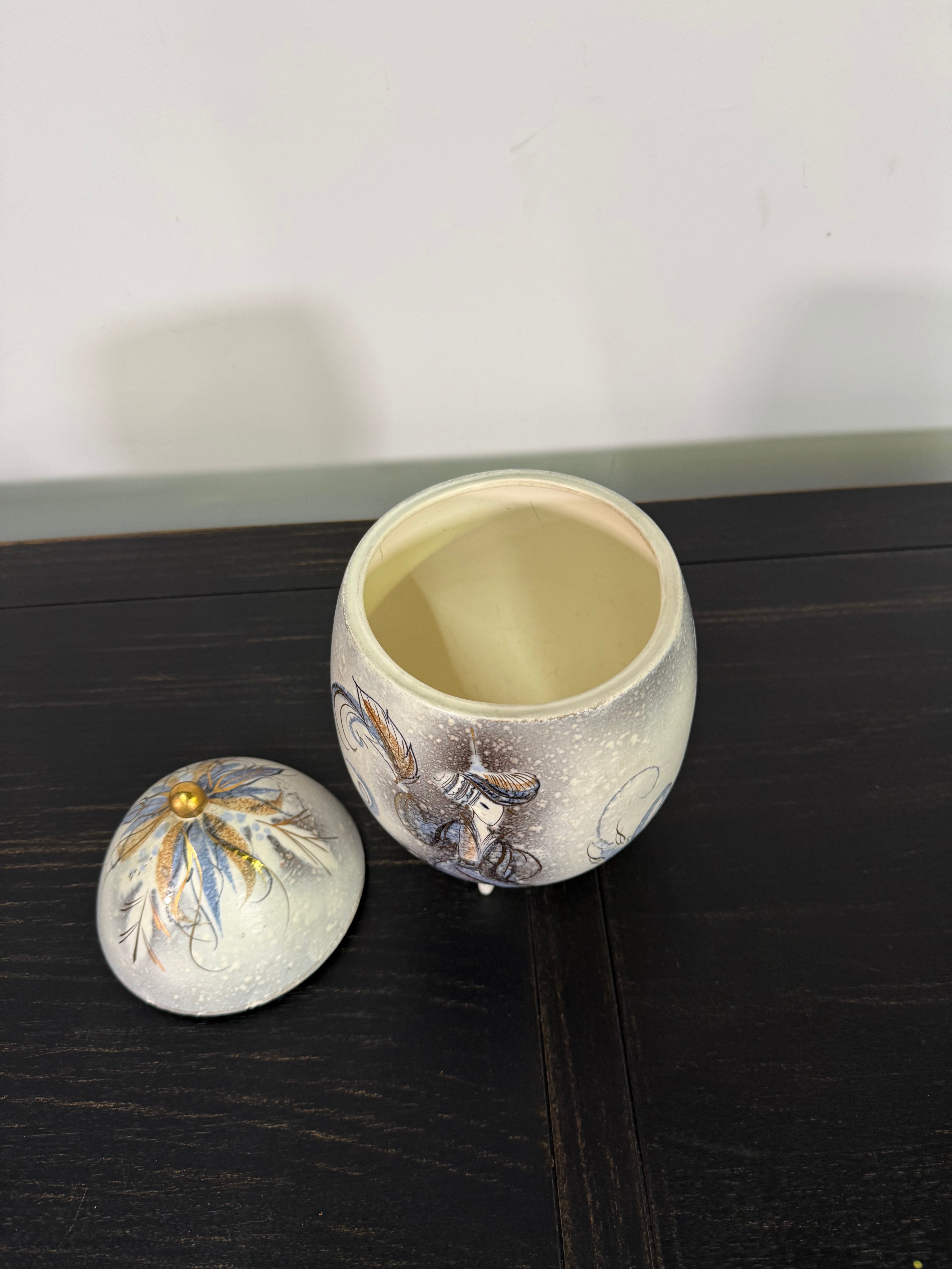 Hand-Painted Ceramic Egg Jar