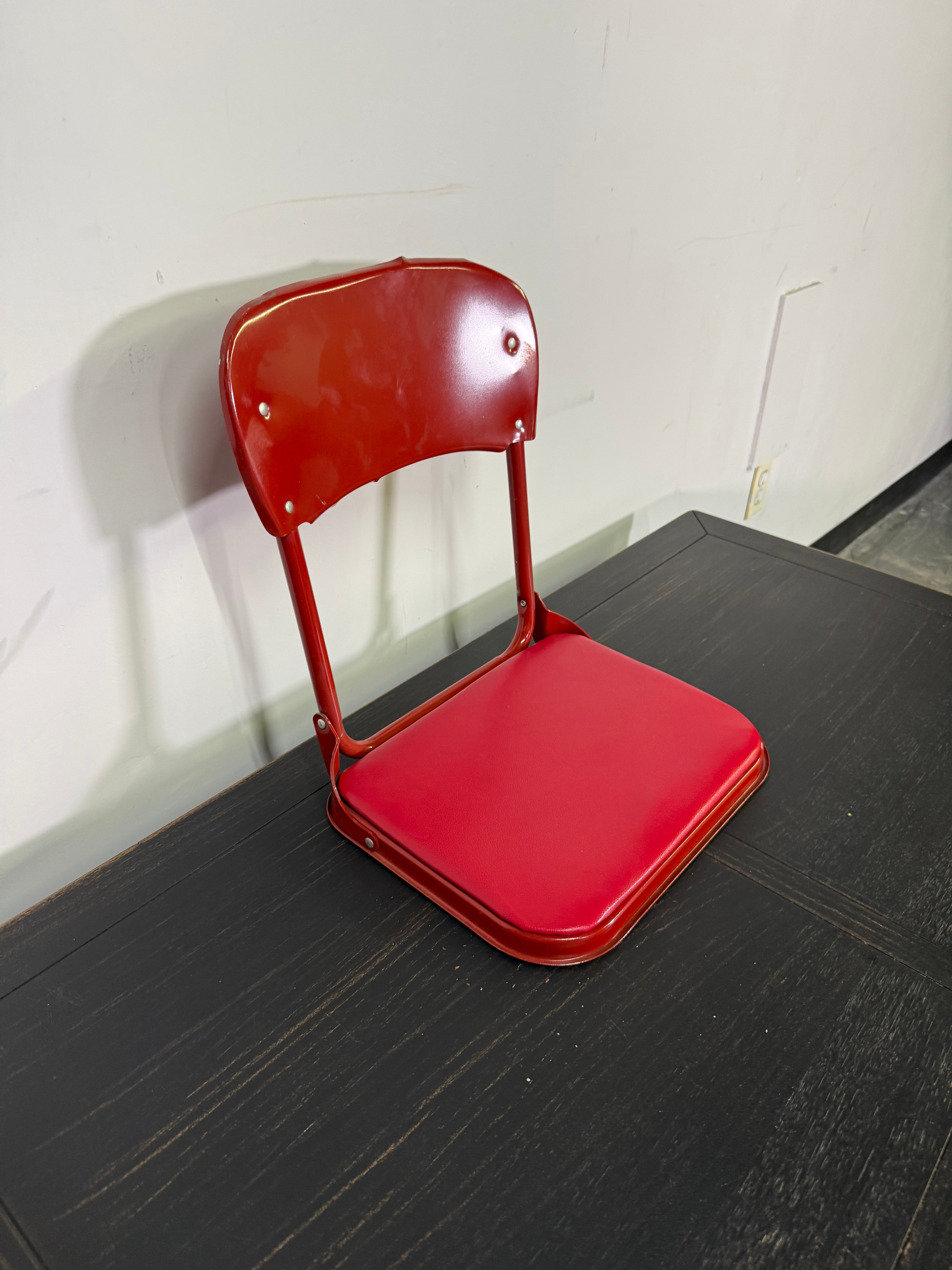 Vintage Red Folding Stadium Chair