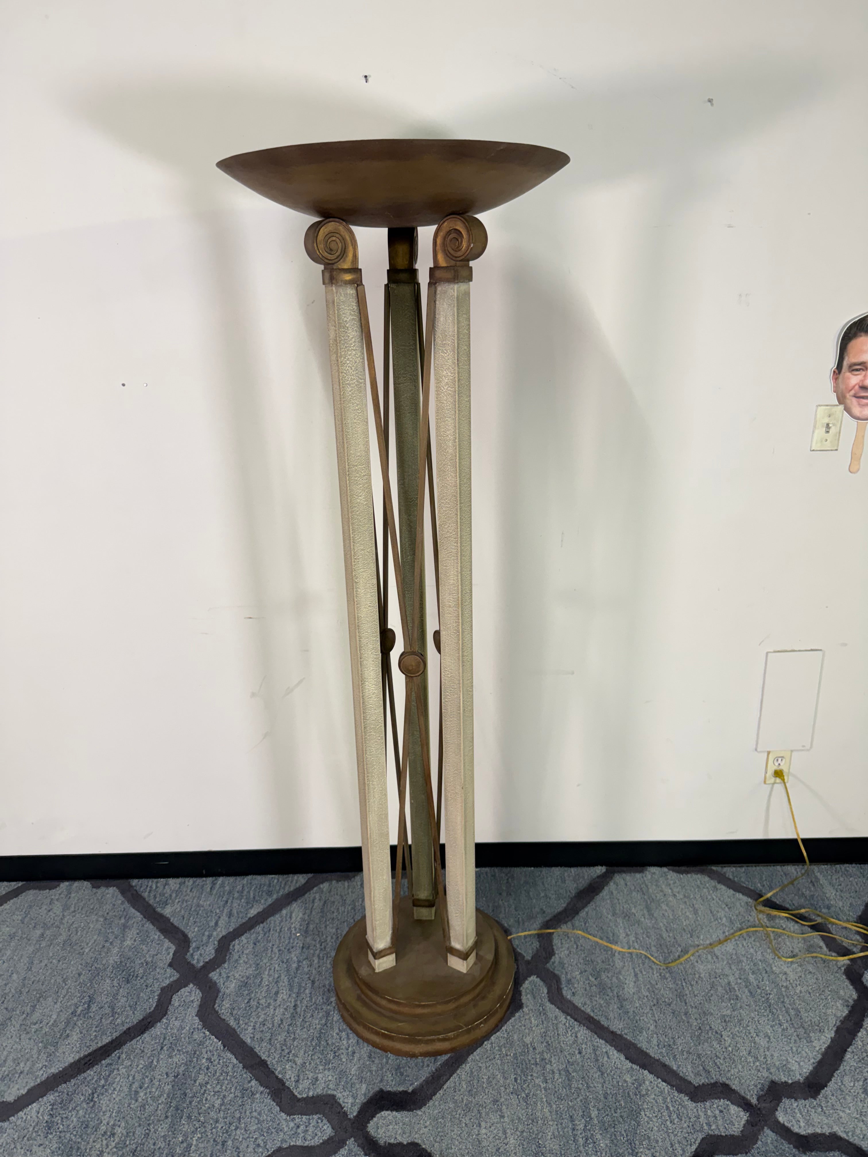 Ionic Column Torchiere Floor Lamp