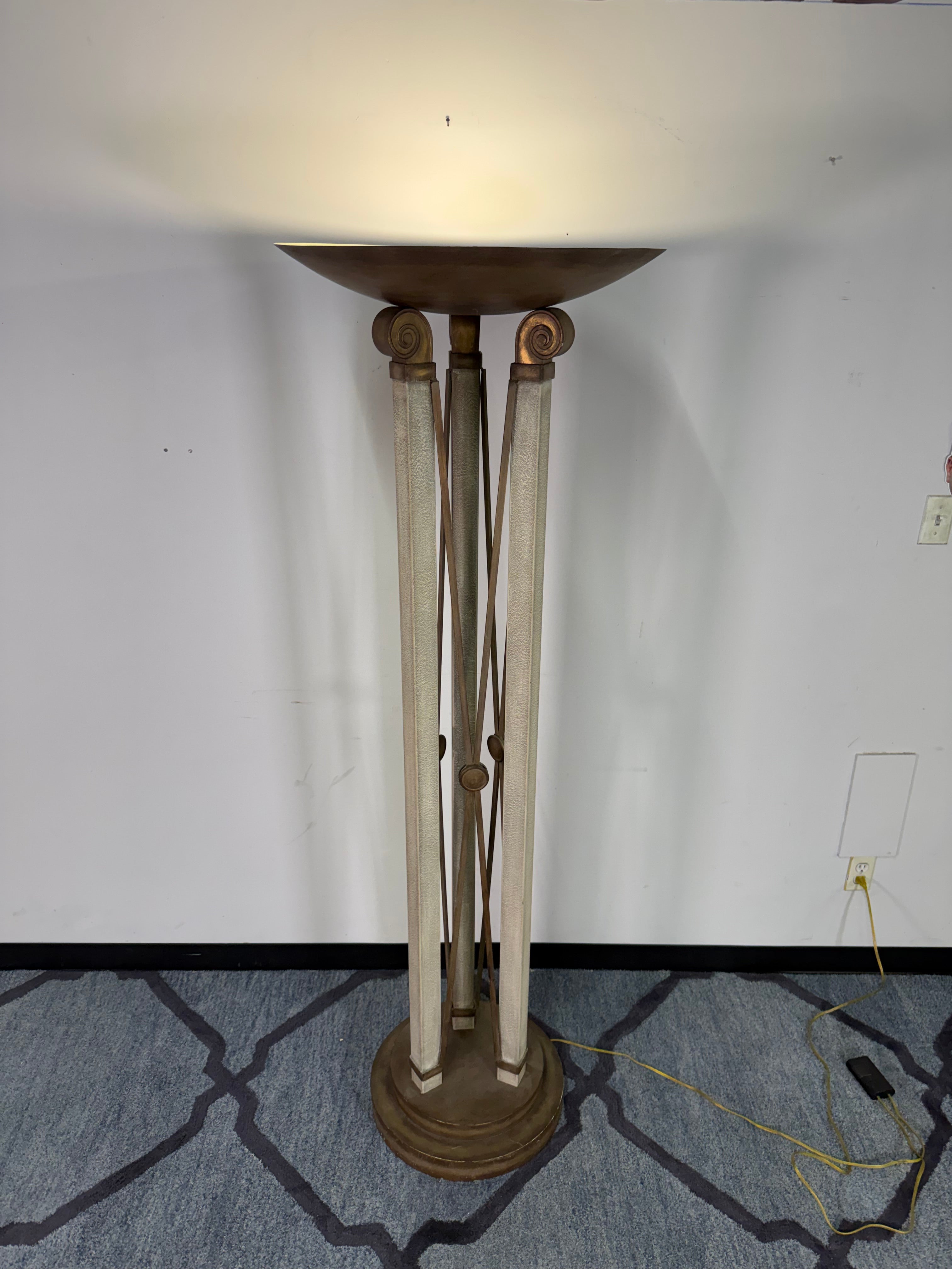 Ionic Column Torchiere Floor Lamp