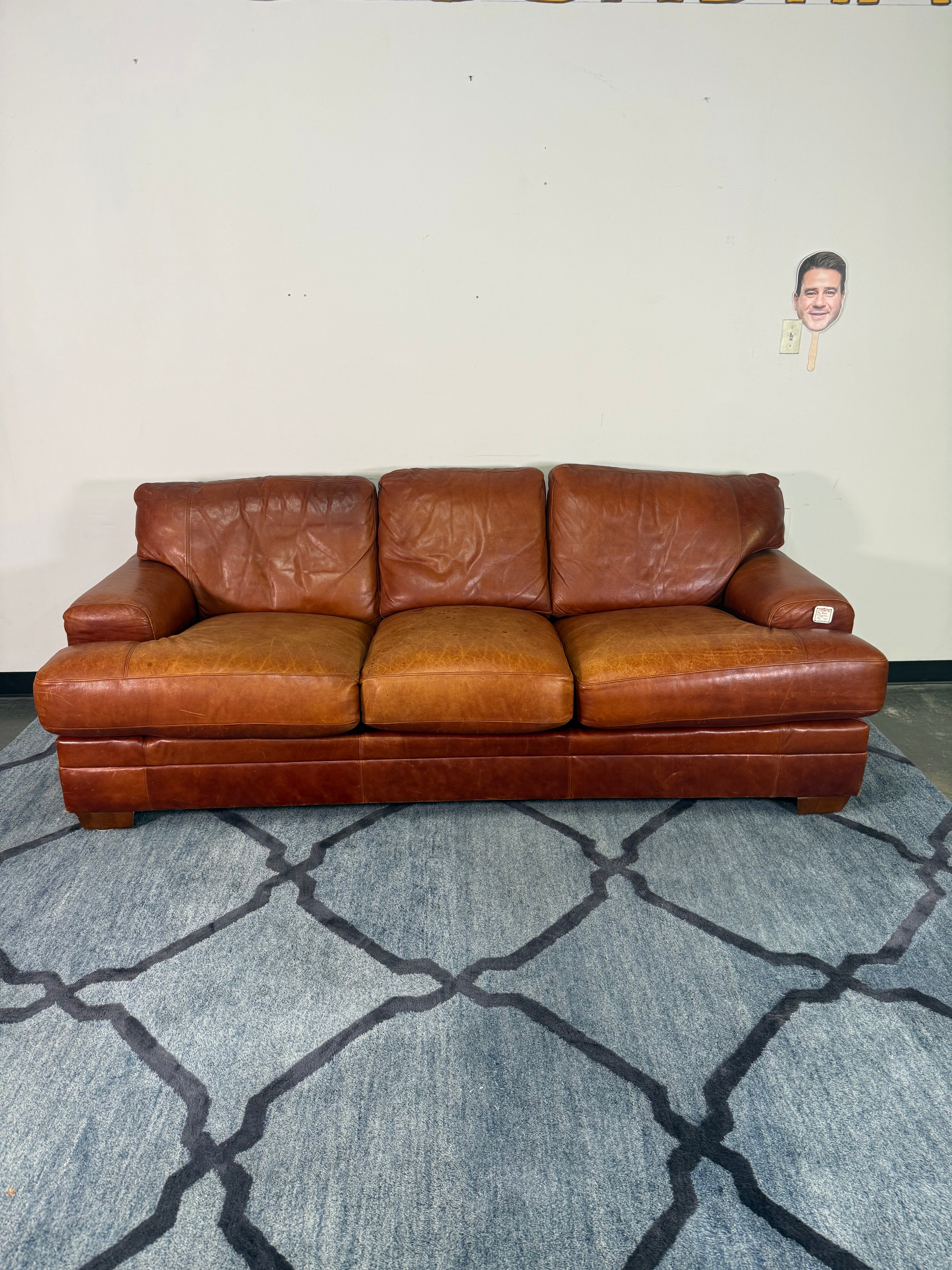 Cognac Leather Sofa