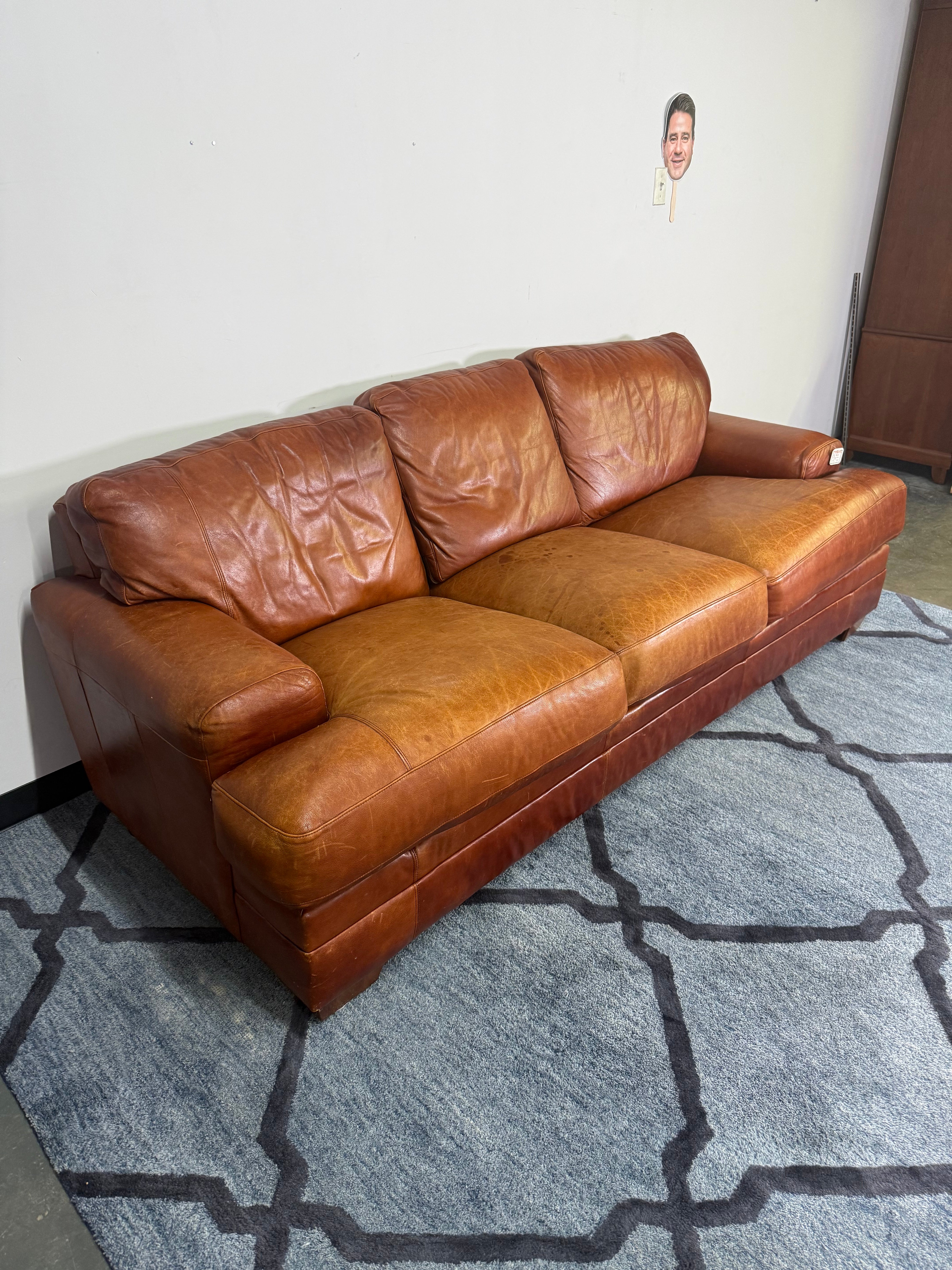 Cognac Leather Sofa