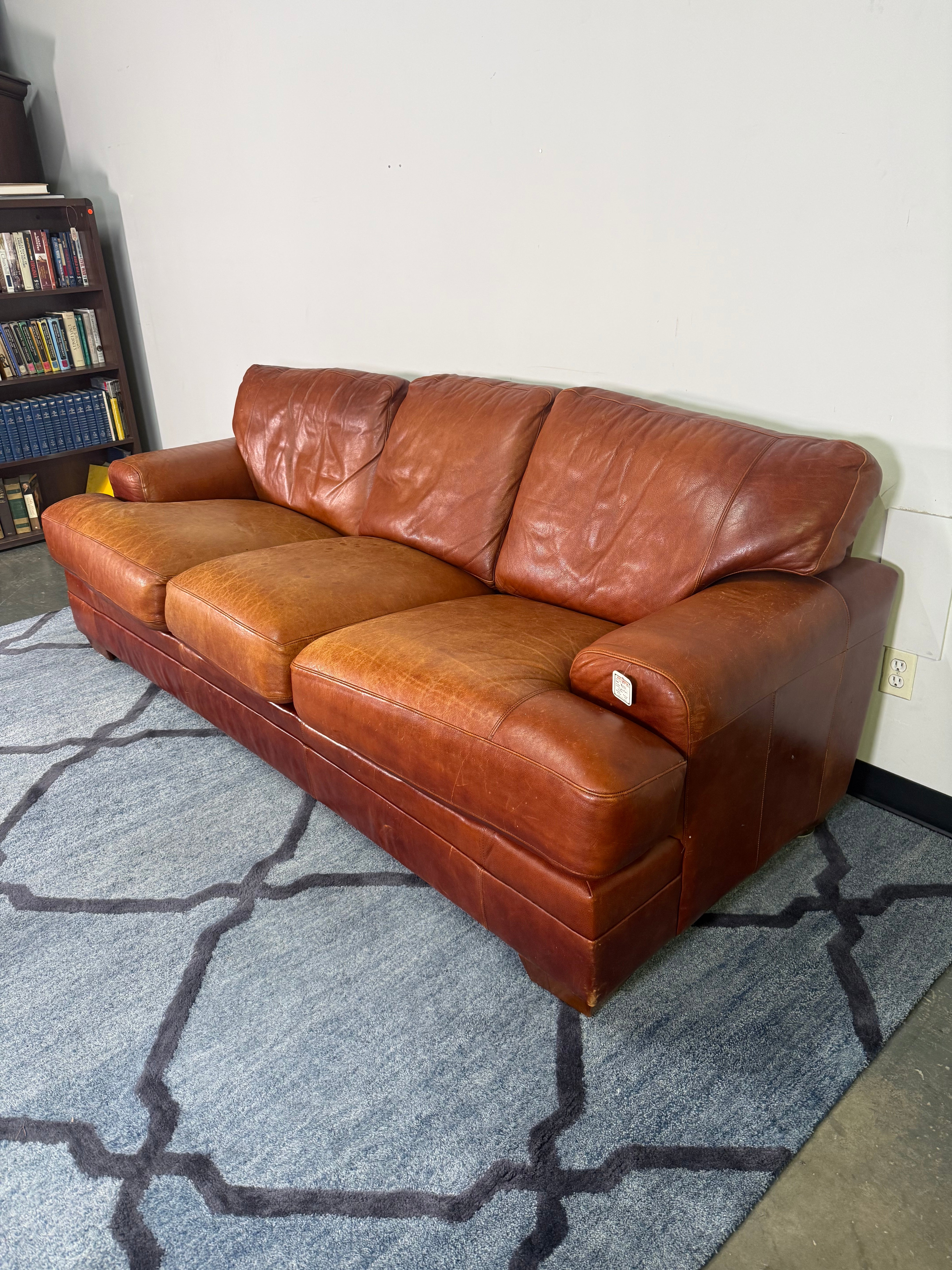 Cognac Leather Sofa