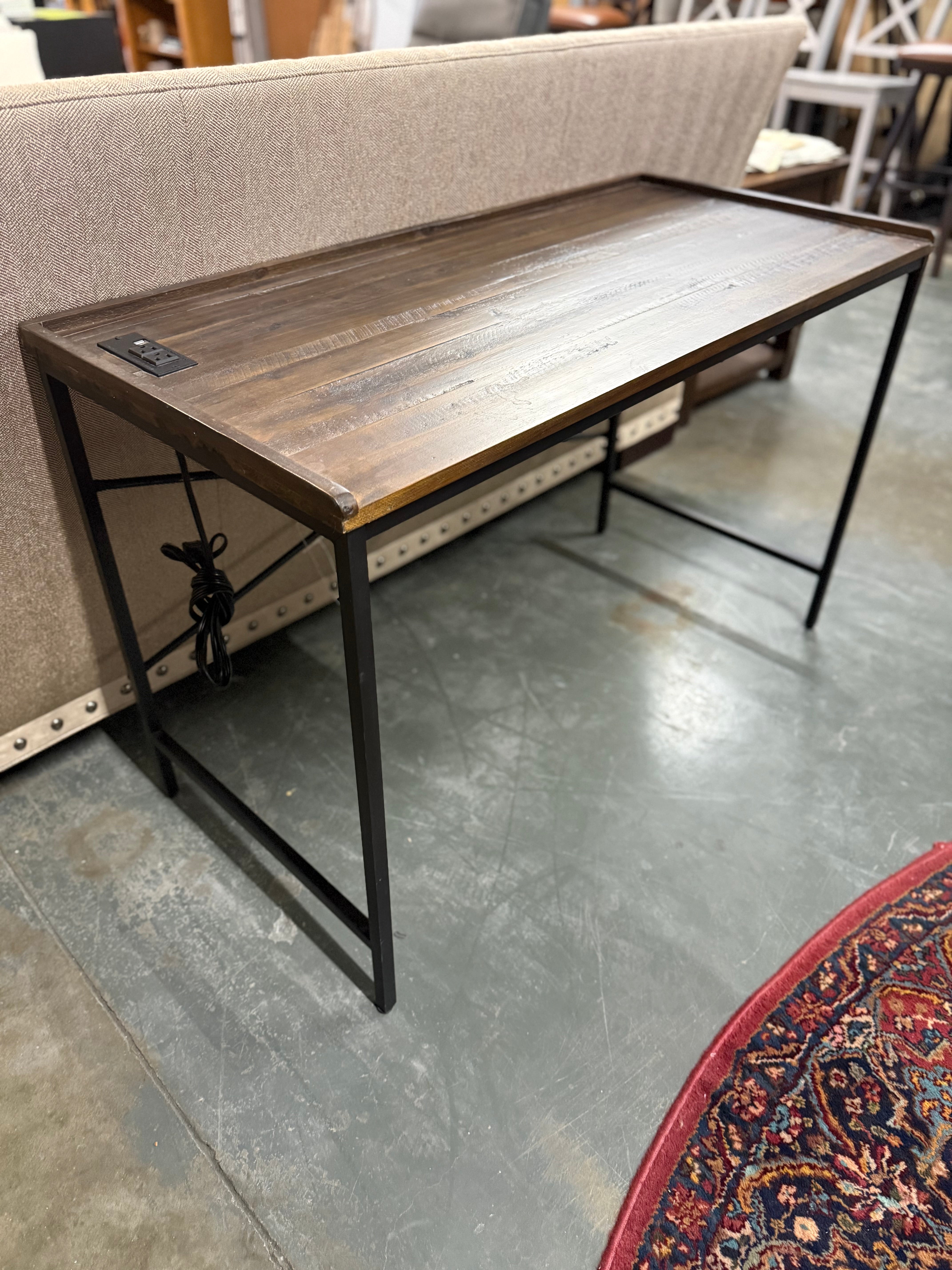 Rustic Industrial Desk w/ Built-In Outlets