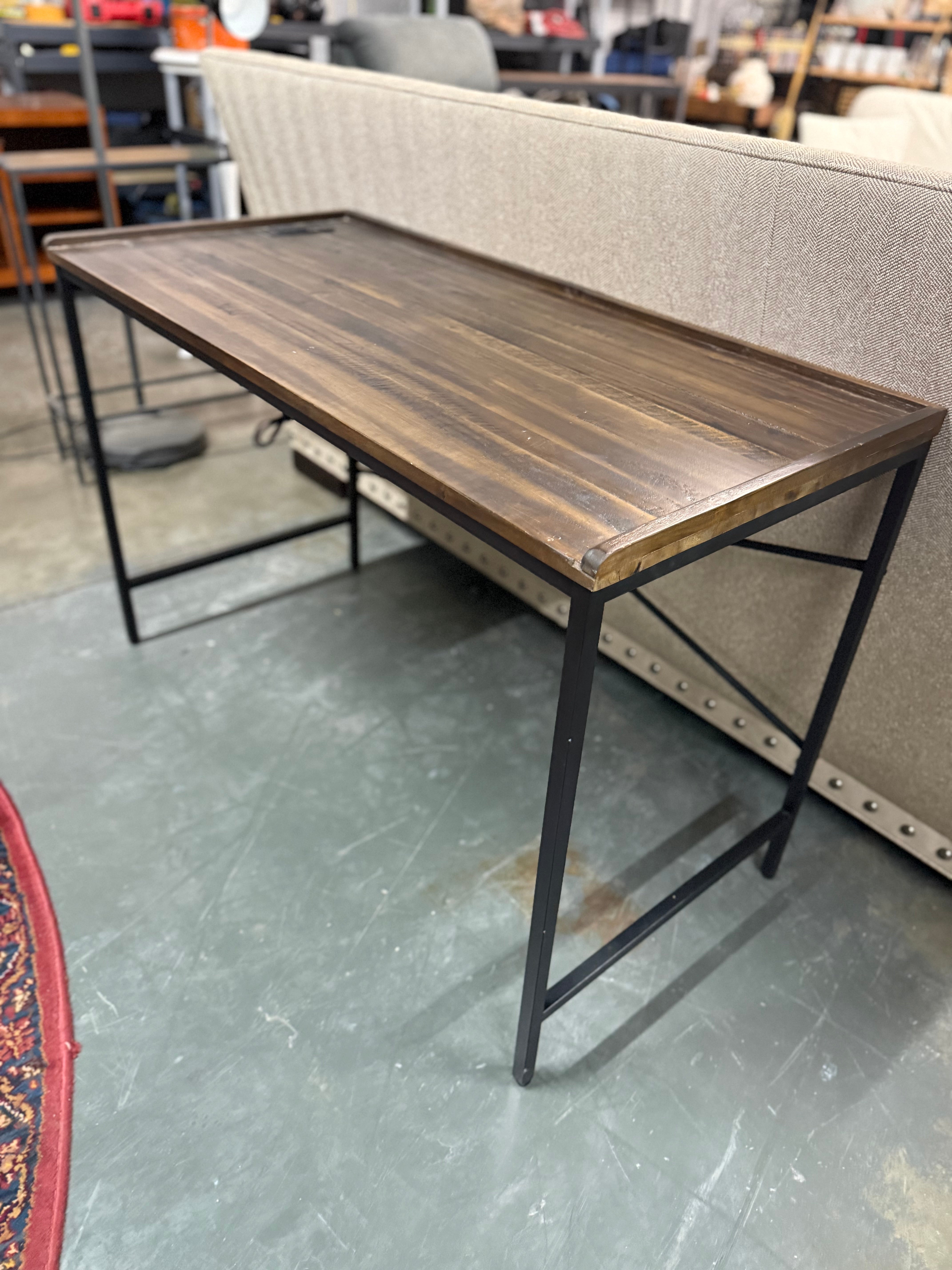 Rustic Industrial Desk w/ Built-In Outlets