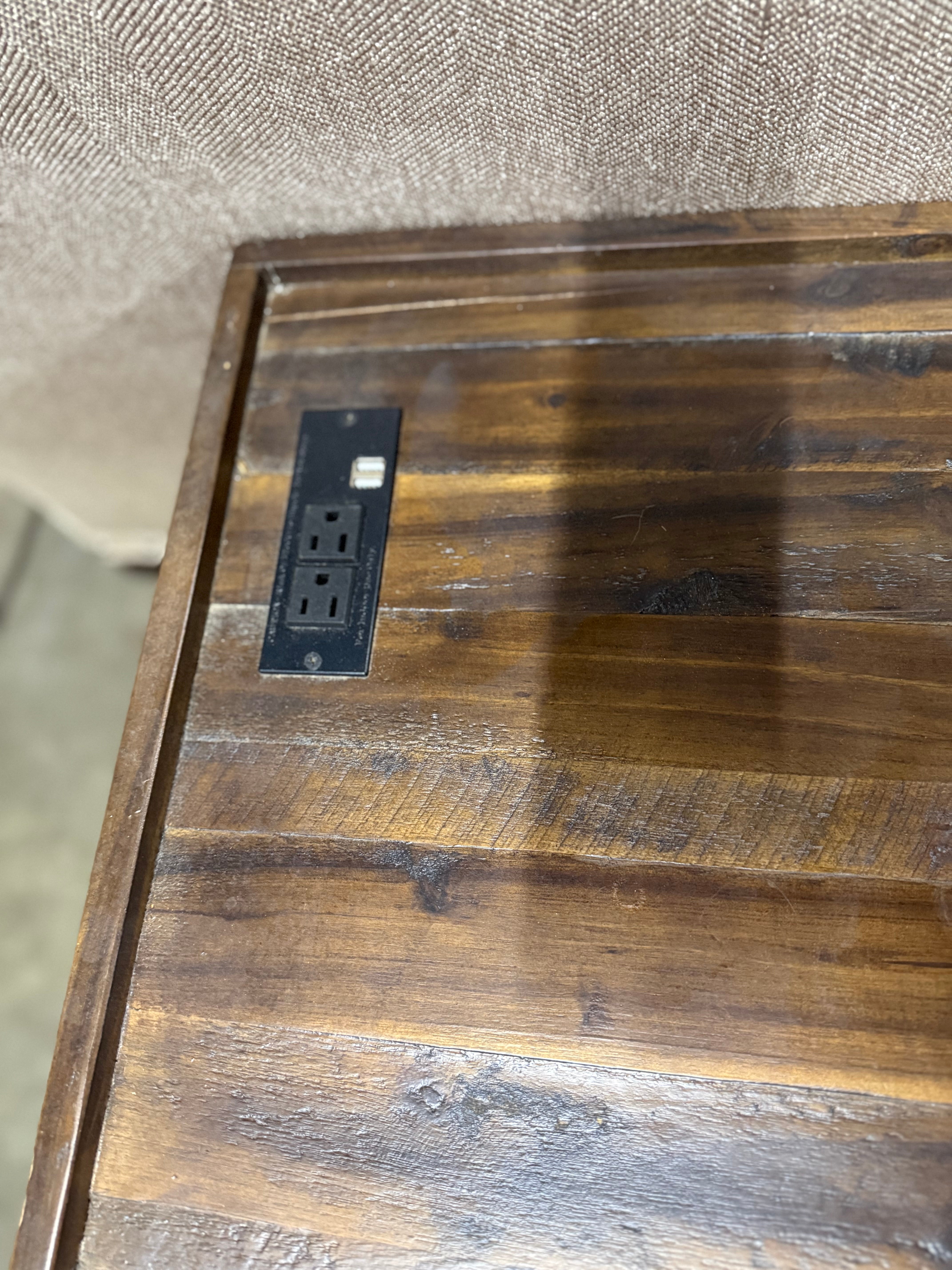 Rustic Industrial Desk w/ Built-In Outlets