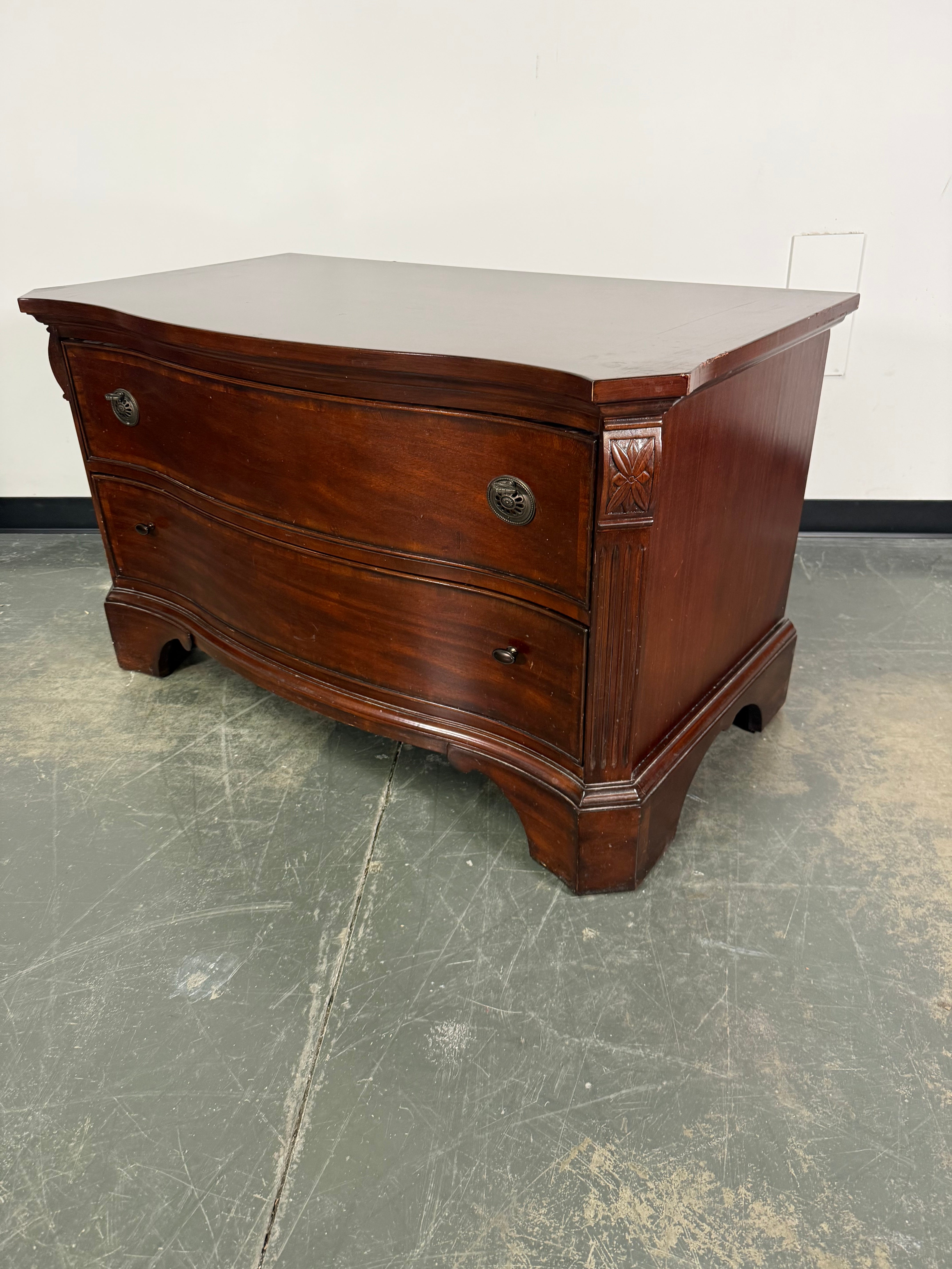 Elegant Dark Wood Two-Drawer Dresser