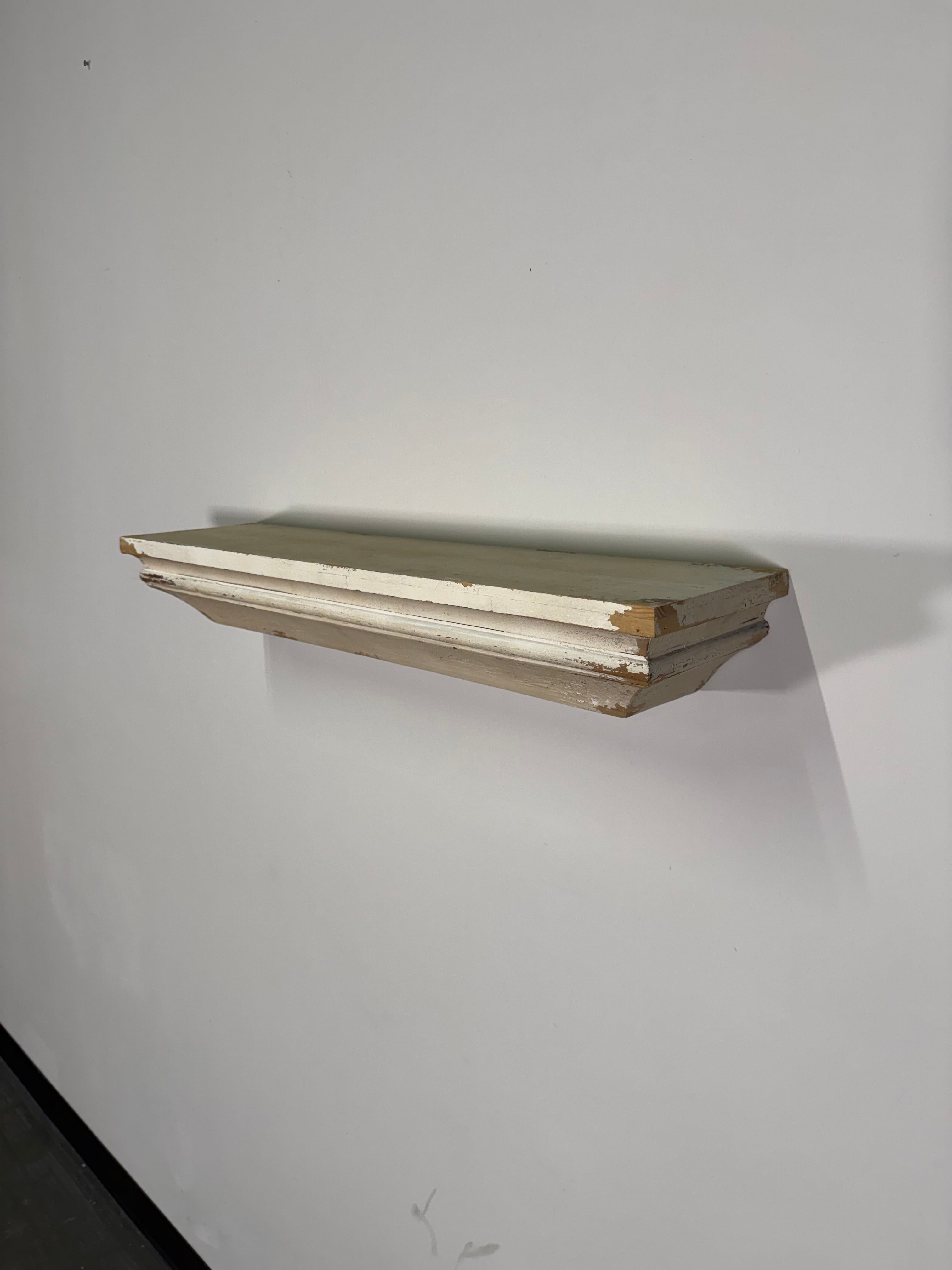 Rustic Wall Shelf with Distressed Finish