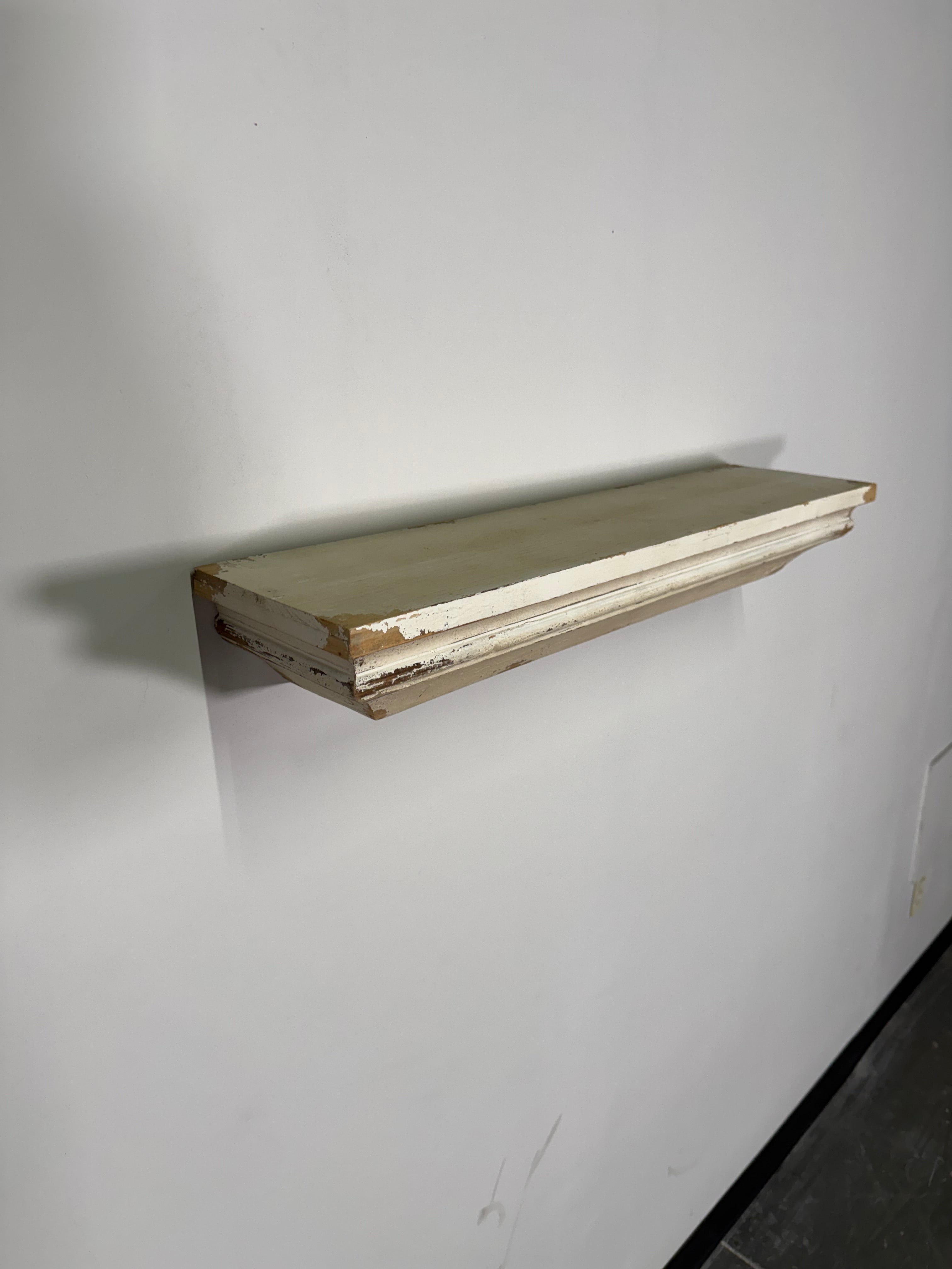 Rustic Wall Shelf with Distressed Finish