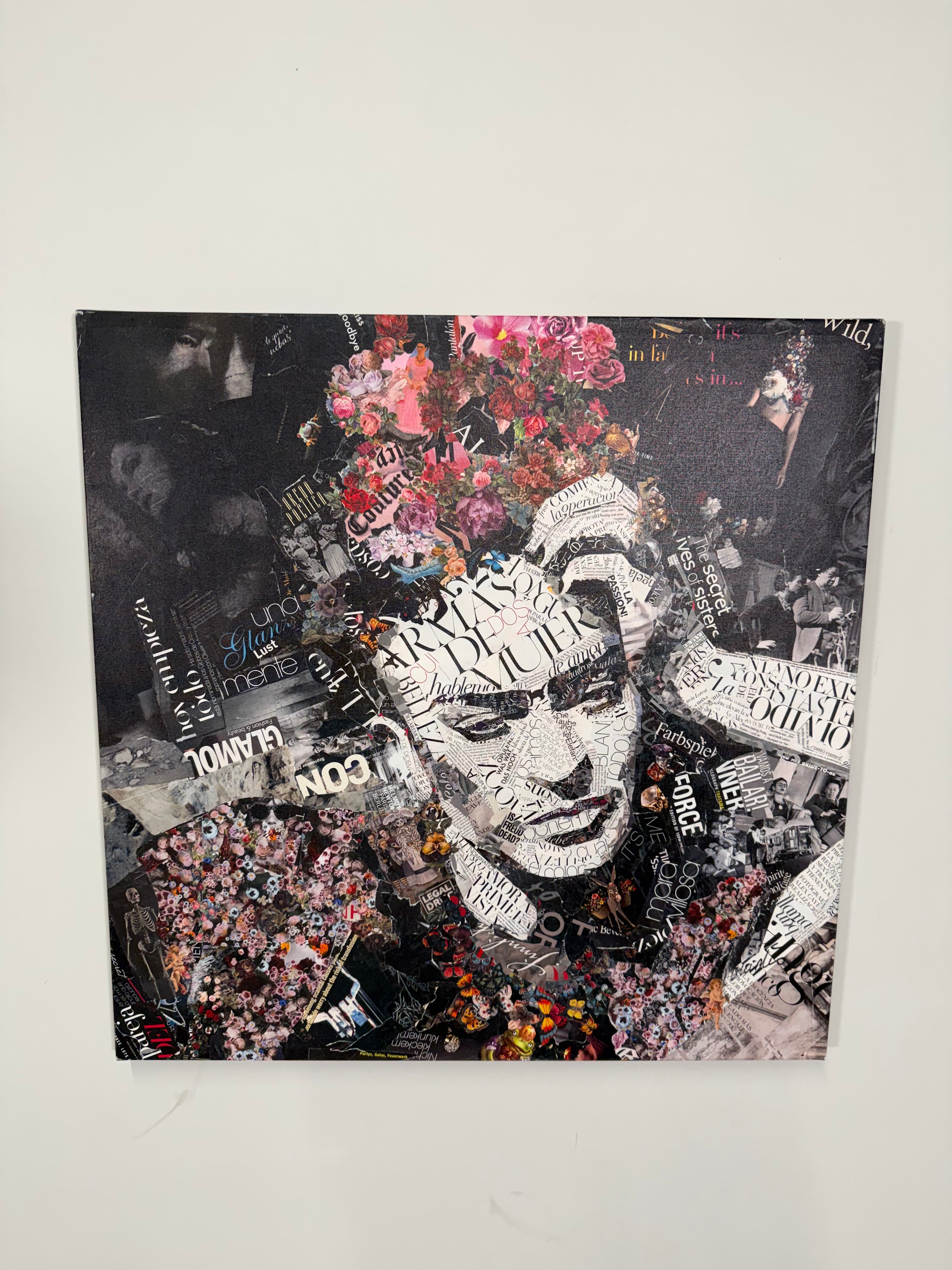 Bold Collage Portrait Canvas Art